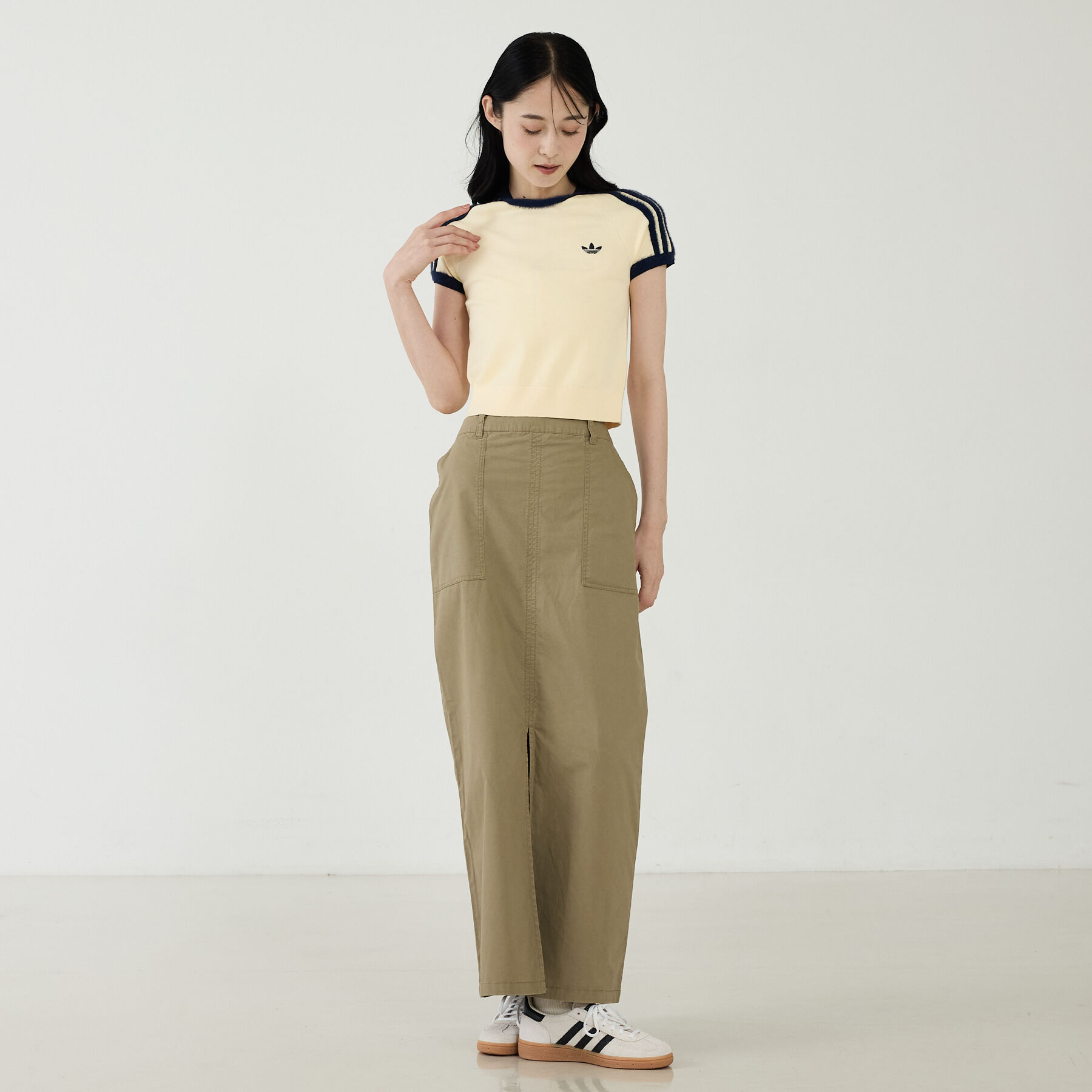 Rouge vif「【adidas / アディダス】ニットT/カットソー/ニット/ラウンドネックTシ」|Tシャツ・カットソー|
