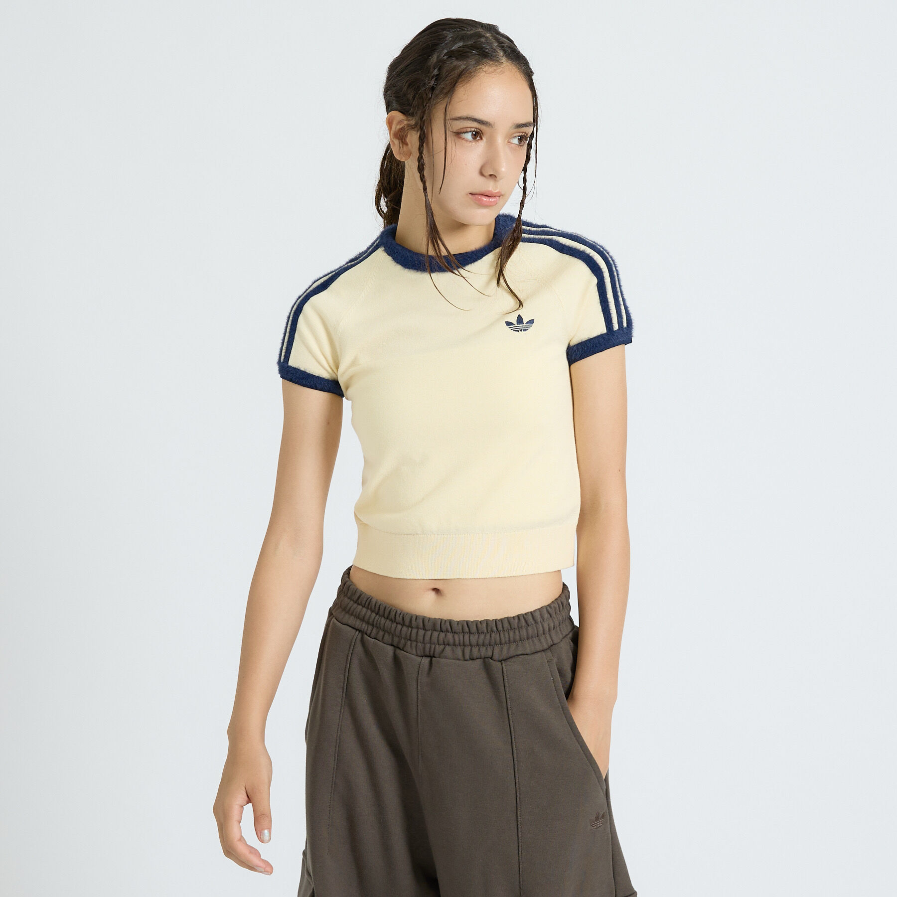 Rouge vif「【adidas / アディダス】ニットT/カットソー/ニット/ラウンドネックTシ」|Tシャツ・カットソー|