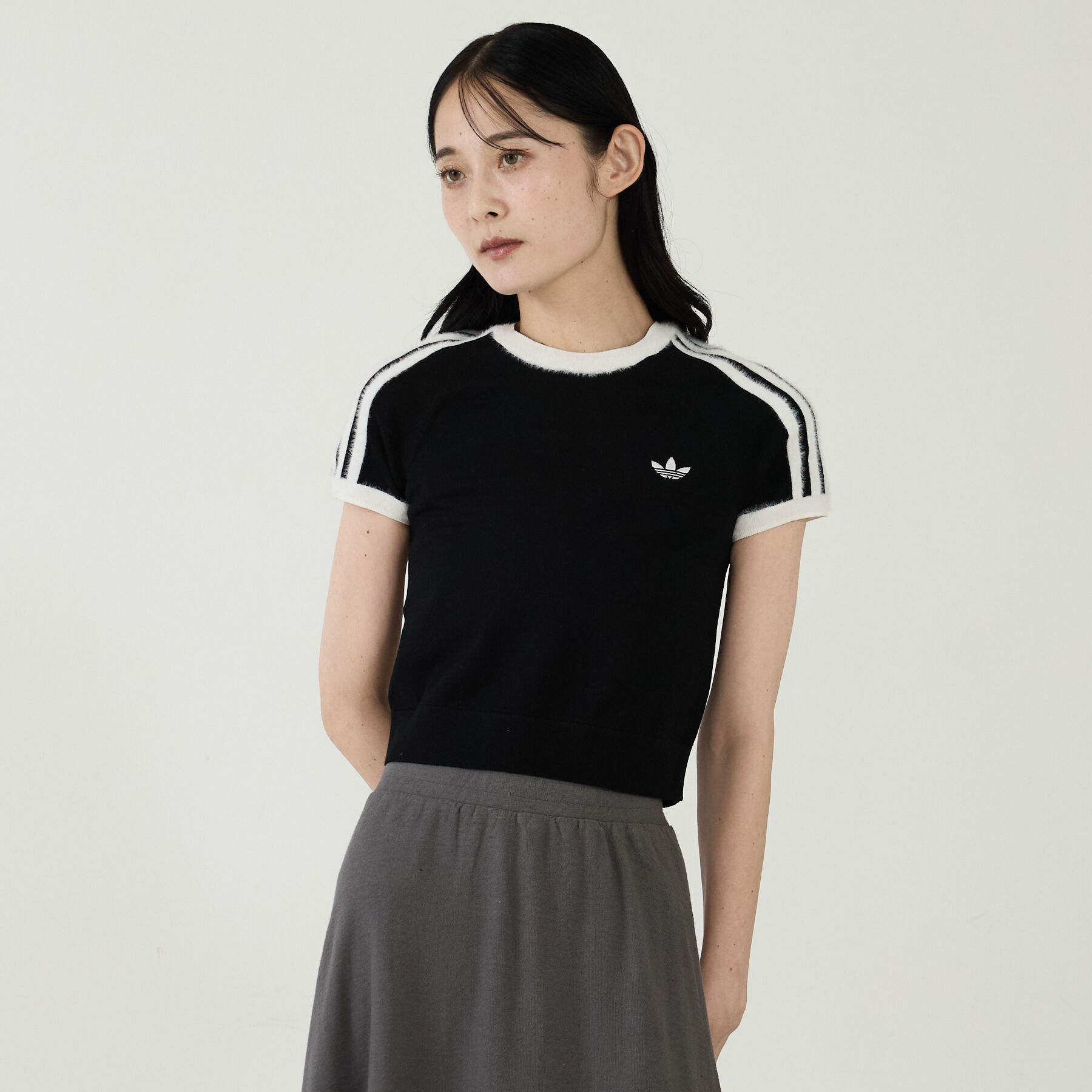 Rouge vif「【adidas / アディダス】ニットT/カットソー/ニット/ラウンドネックTシ」|Tシャツ・カットソー|