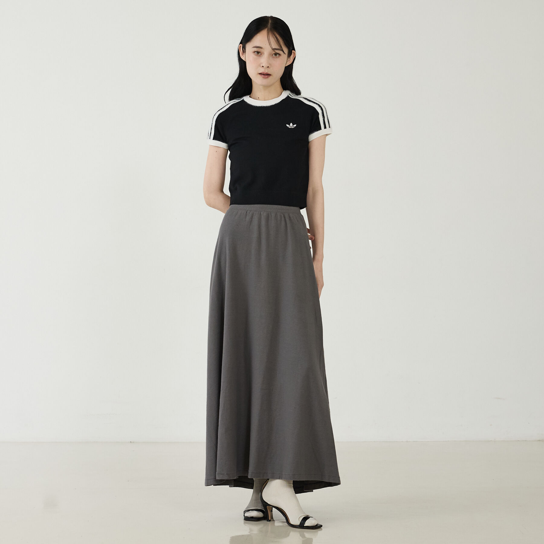 Rouge vif「【adidas / アディダス】ニットT/カットソー/ニット/ラウンドネックTシ」|Tシャツ・カットソー|