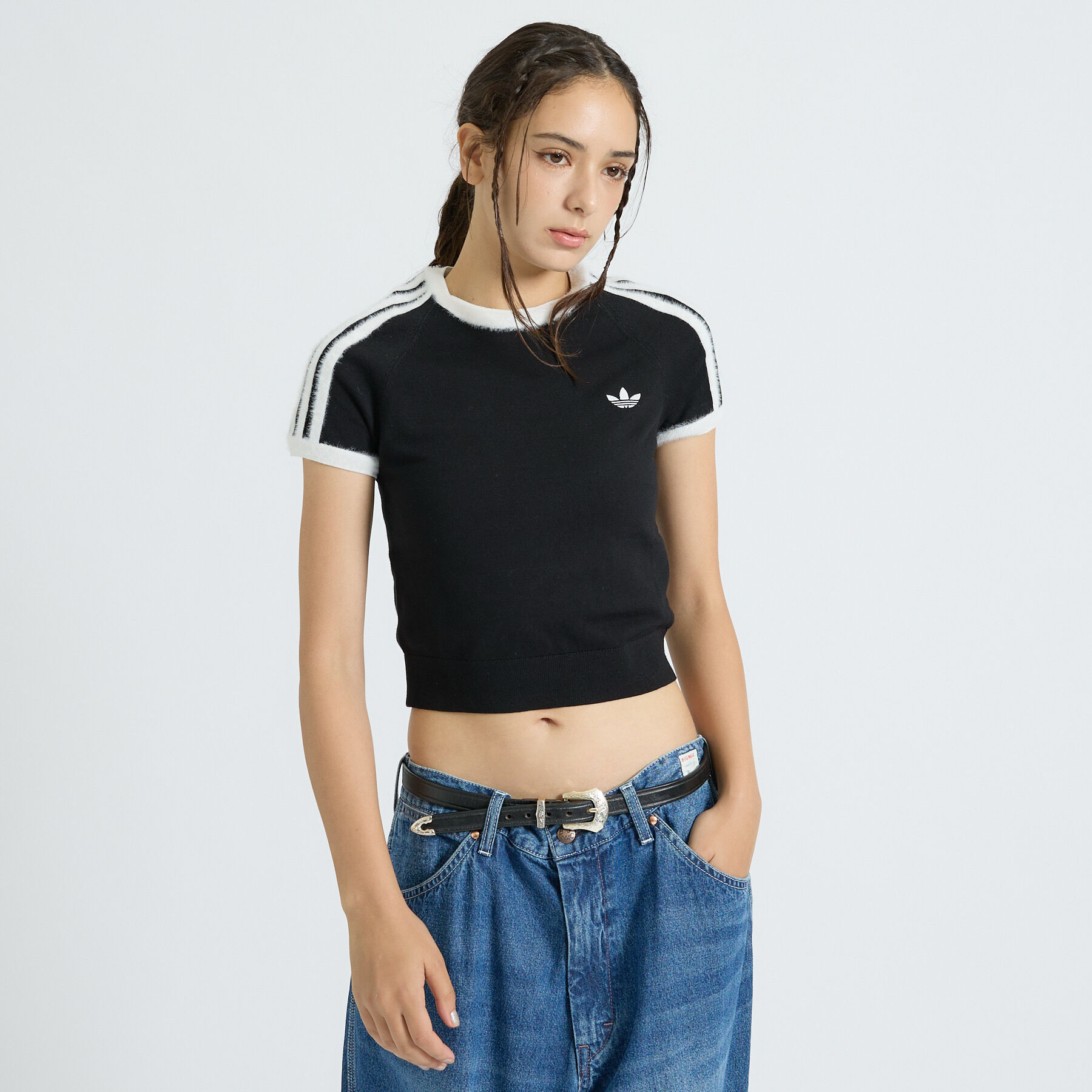 Rouge vif「【adidas / アディダス】ニットT/カットソー/ニット/ラウンドネックTシ」|Tシャツ・カットソー|
