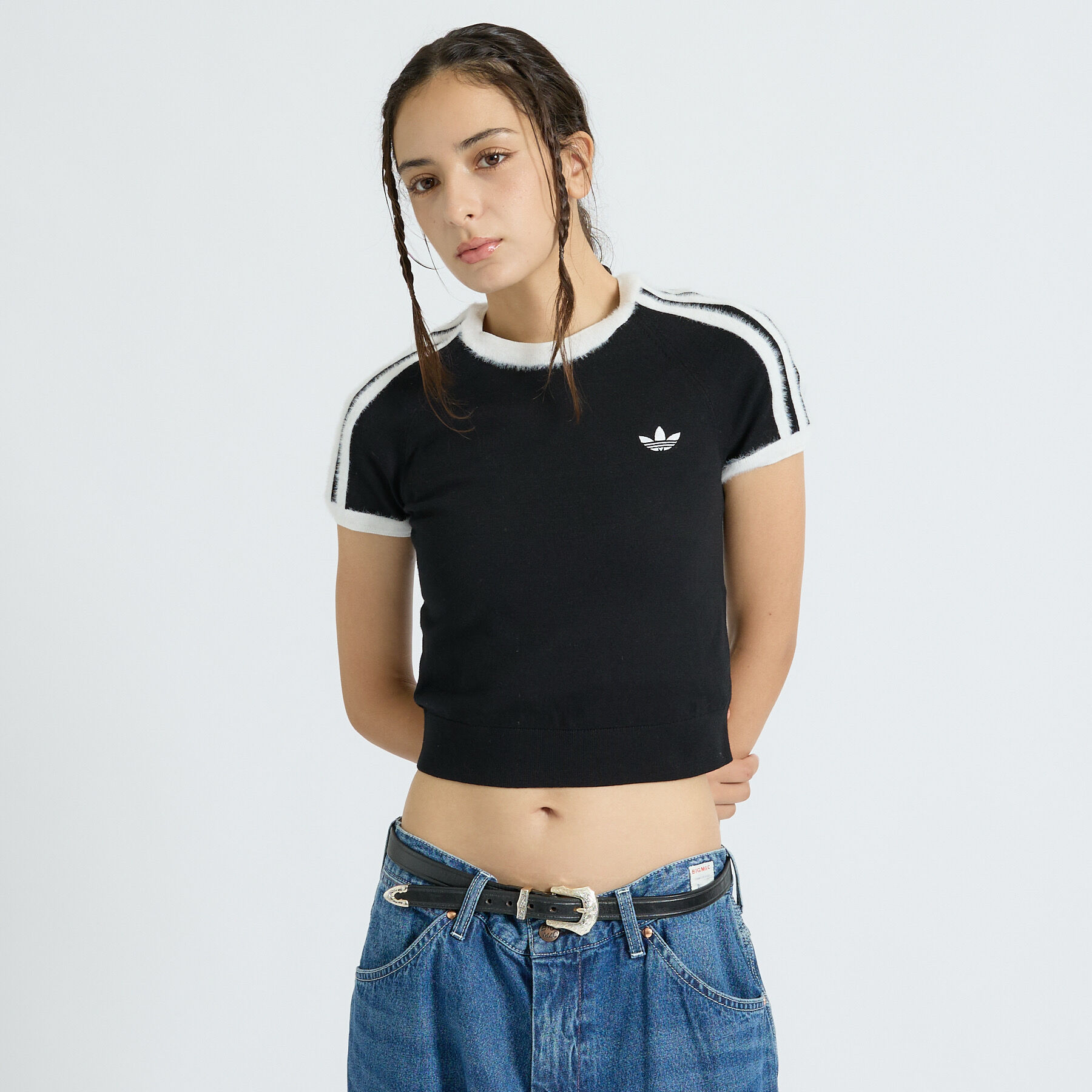 Rouge vif「【adidas / アディダス】ニットT/カットソー/ニット/ラウンドネックTシ」|Tシャツ・カットソー|
