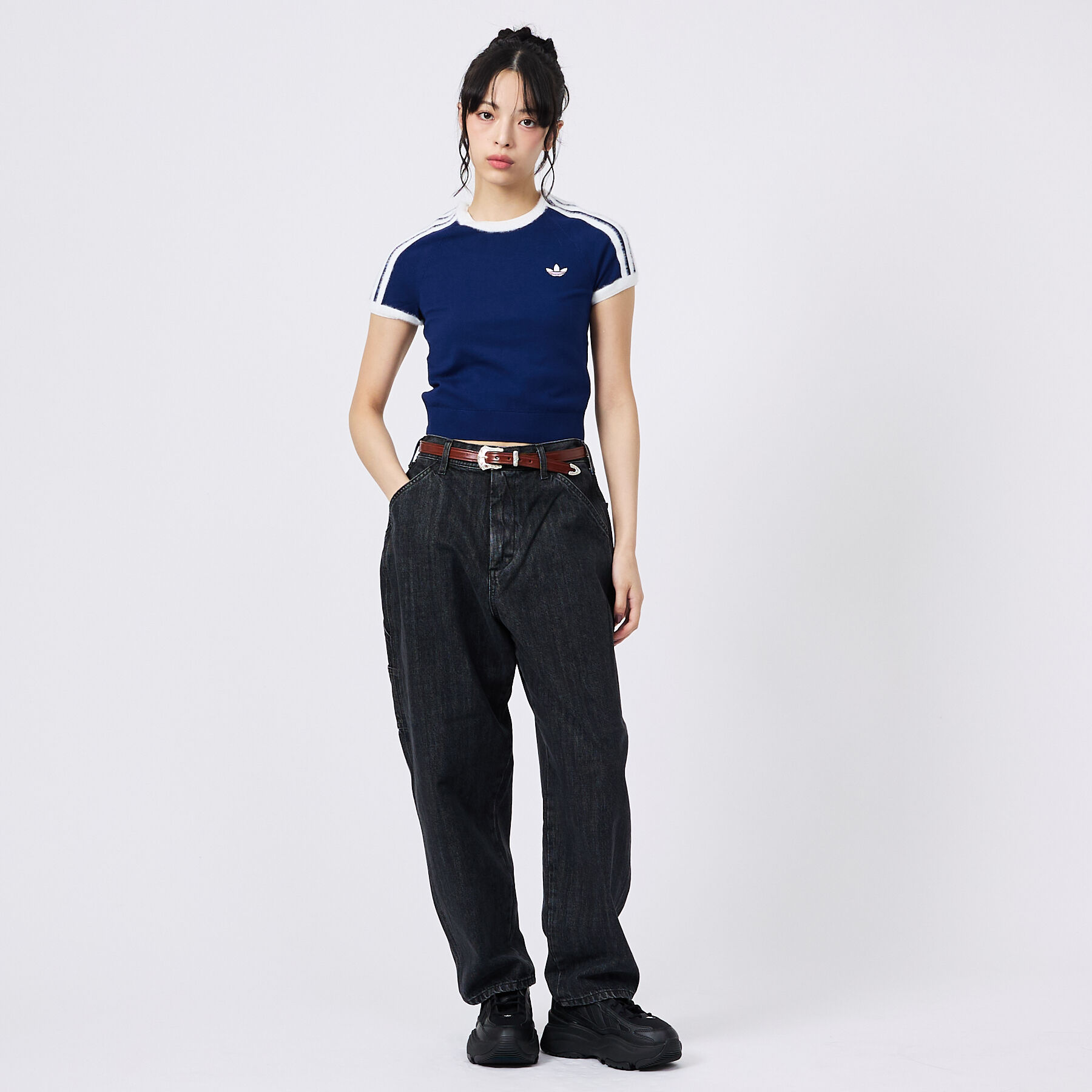 Rouge vif「【adidas / アディダス】ニットT/カットソー/ニット/ラウンドネックTシ」|Tシャツ・カットソー|