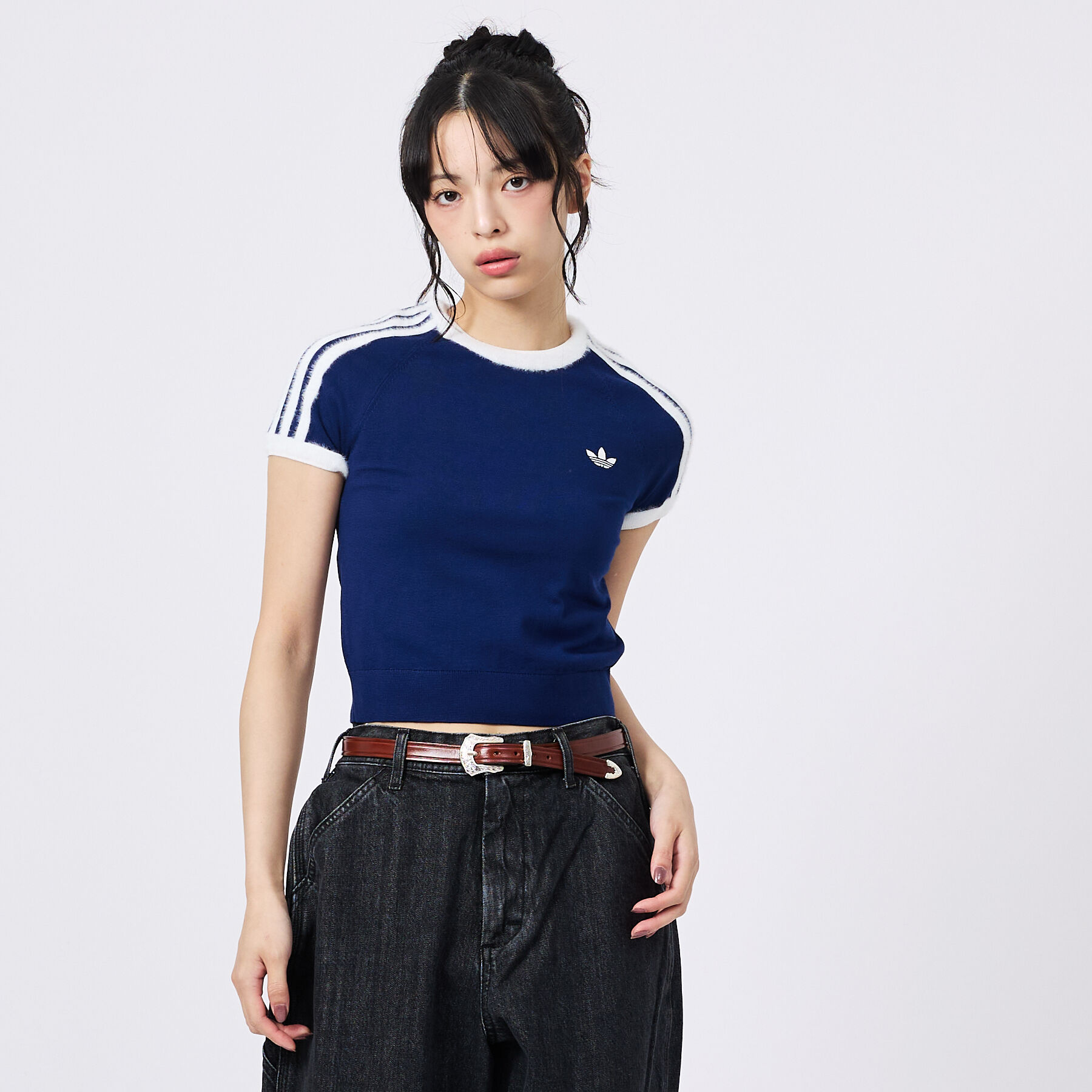 Rouge vif「【adidas / アディダス】ニットT/カットソー/ニット/ラウンドネックTシ」|Tシャツ・カットソー|