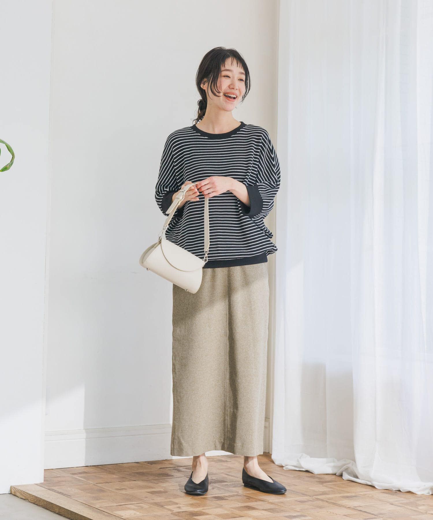 URBAN RESEARCH DOORS「タックフライスワイドTシャツ」|Tシャツ・カットソー|