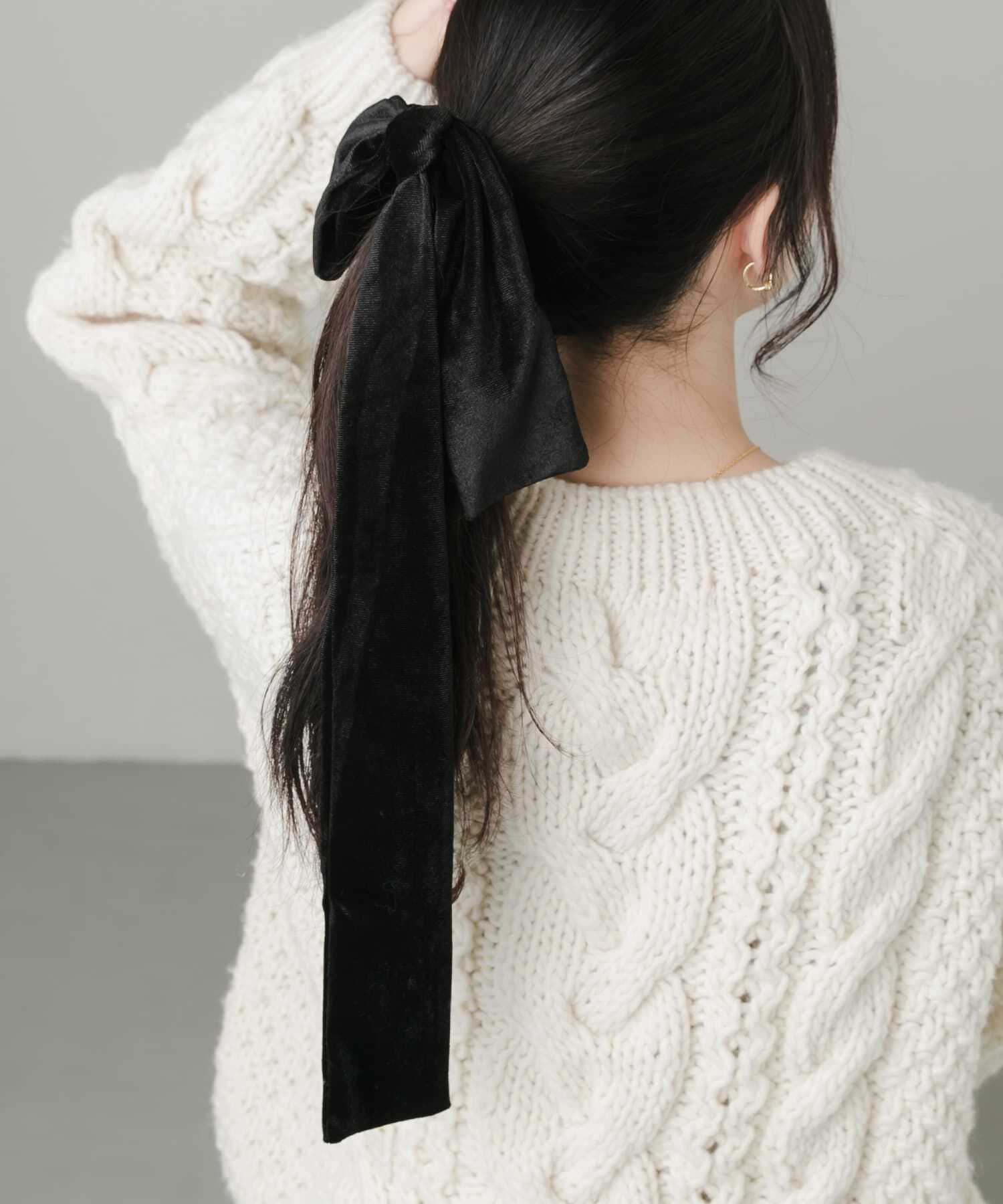 SMELLY「『WEB/一部店舗限定』ベロアビッグリボンヘアカフセット」|ヘアゴム・シュシュ|