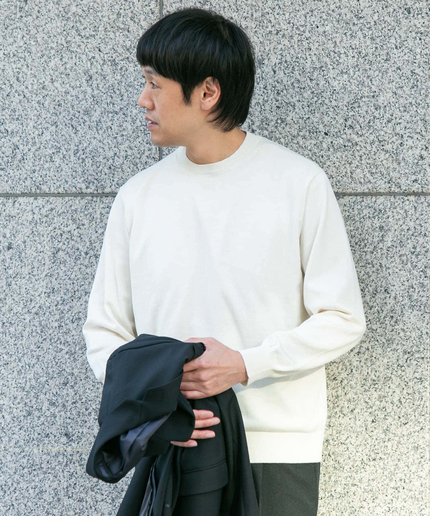URBAN RESEARCH DOORS「LIFE STYLE TAILOR　コットンシルクハイゲージクルーニット」|シャツ・ブラウス|アイボリー