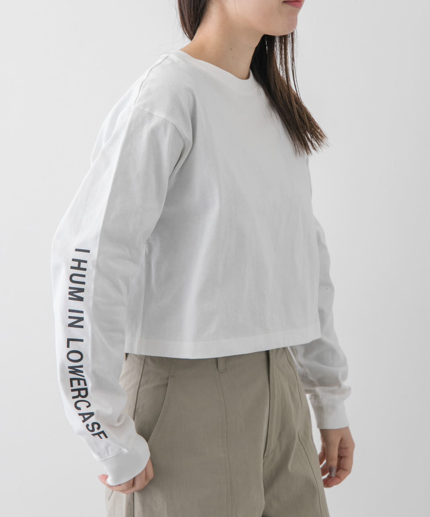 URBAN RESEARCH DOORS「FORK&SPOON　スリーブロゴクロップドTシャツ」|Tシャツ・カットソー|