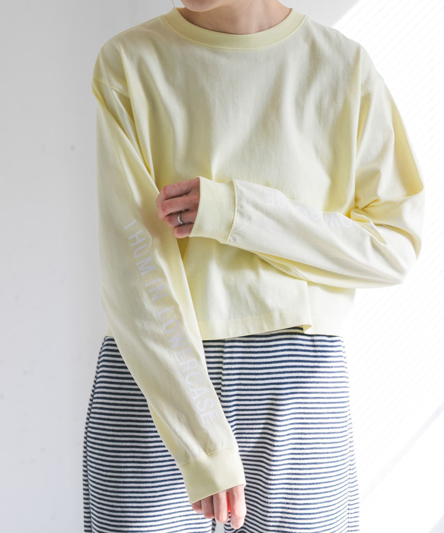 URBAN RESEARCH DOORS「FORK&SPOON　スリーブロゴクロップドTシャツ」|Tシャツ・カットソー|