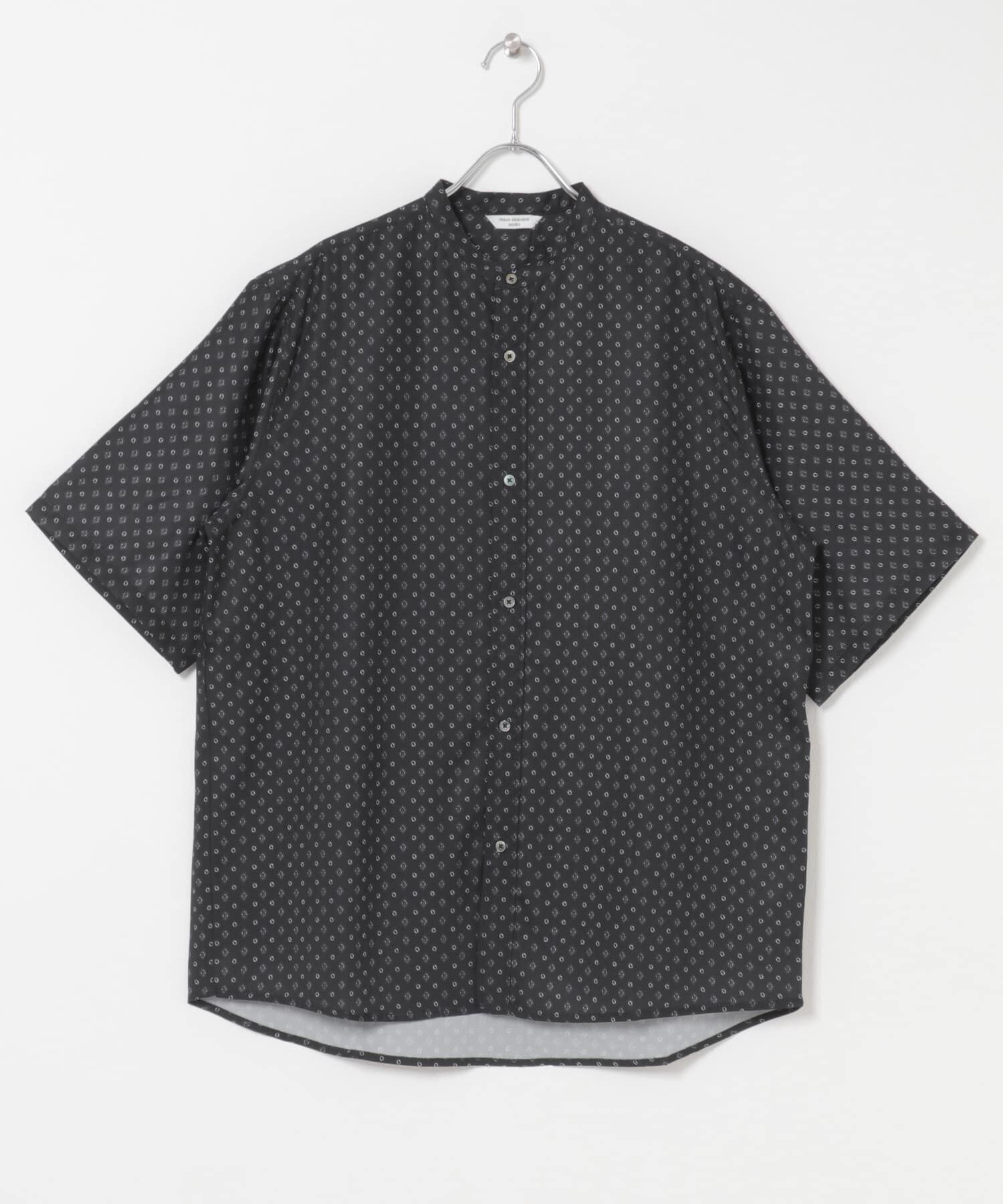 URBAN RESEARCH DOORS「バンドカラーショートスリーブ 総柄シャツ」|シャツ・ブラウス|