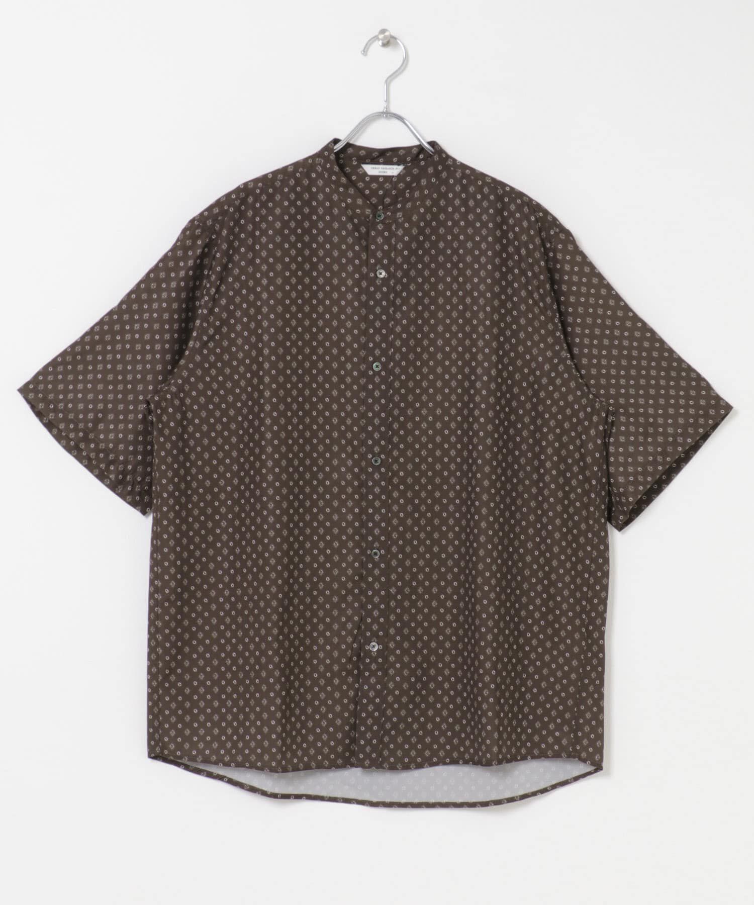 URBAN RESEARCH DOORS「バンドカラーショートスリーブ 総柄シャツ」|シャツ・ブラウス|