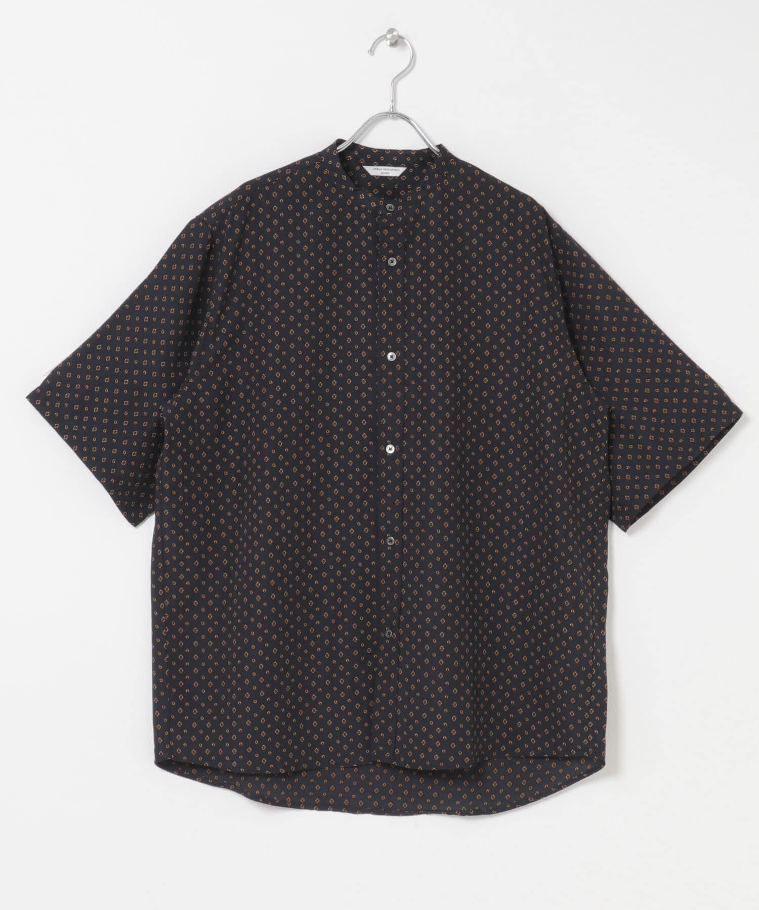 URBAN RESEARCH DOORS「バンドカラーショートスリーブ 総柄シャツ」|シャツ・ブラウス|