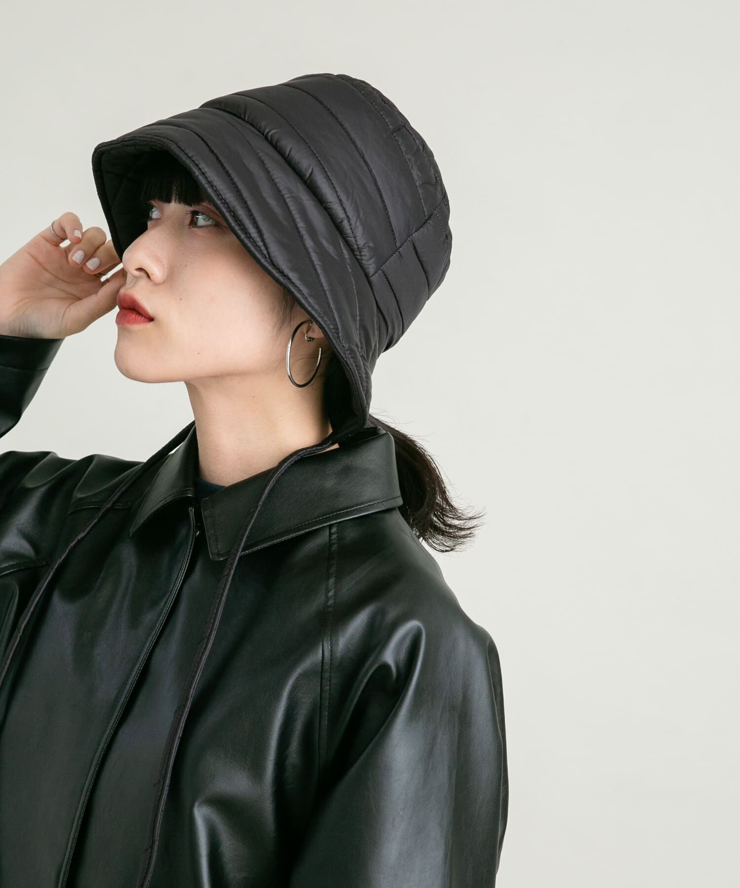  「バックドロストバケットHAT」|ハット|ブラック