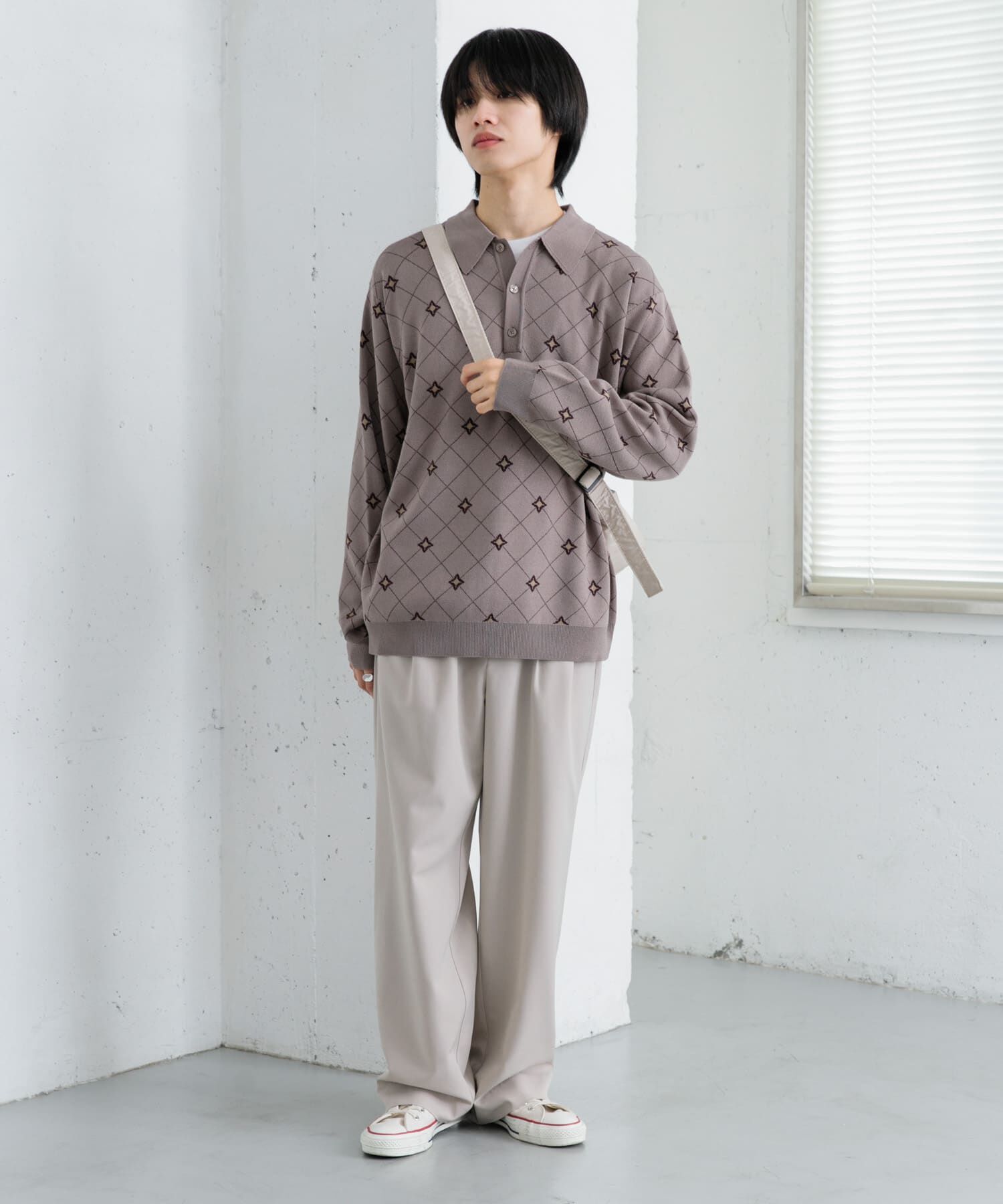 SENSE OF PLACE by URBAN RESEARCH「フラワージャガードニットポロ」|ニット・セーター|