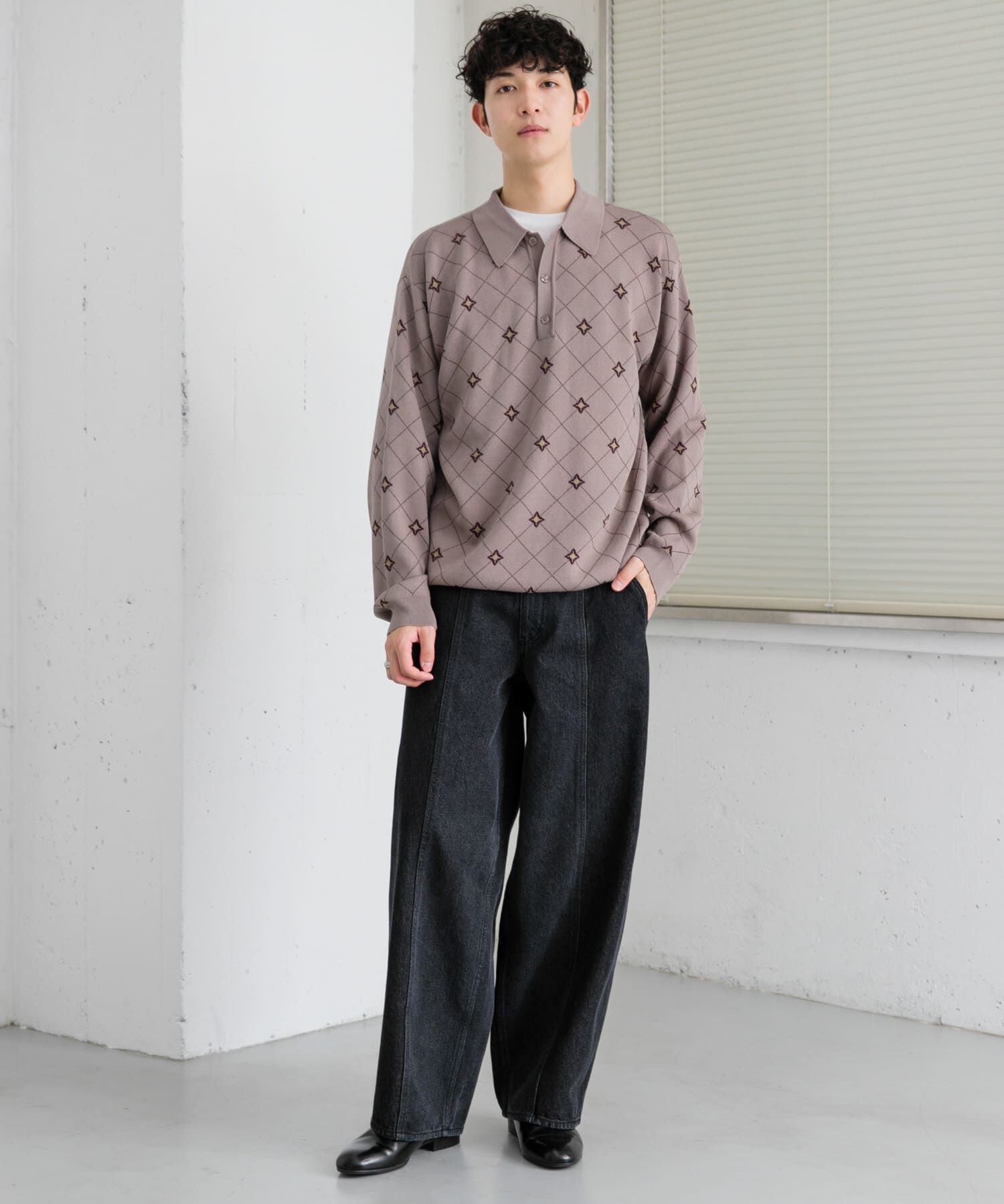 SENSE OF PLACE by URBAN RESEARCH「フラワージャガードニットポロ」|ニット・セーター|