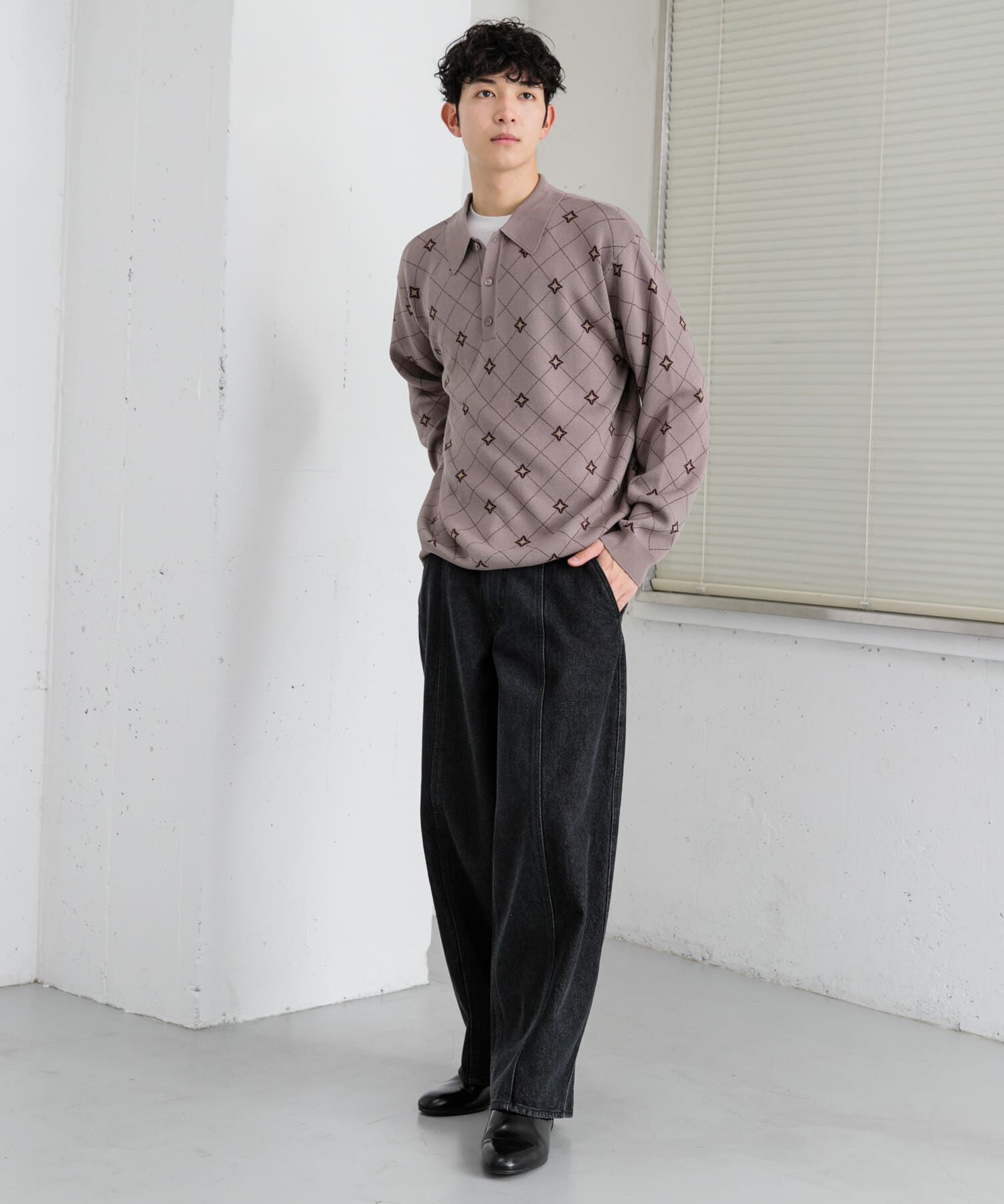 SENSE OF PLACE by URBAN RESEARCH「フラワージャガードニットポロ」|ニット・セーター|