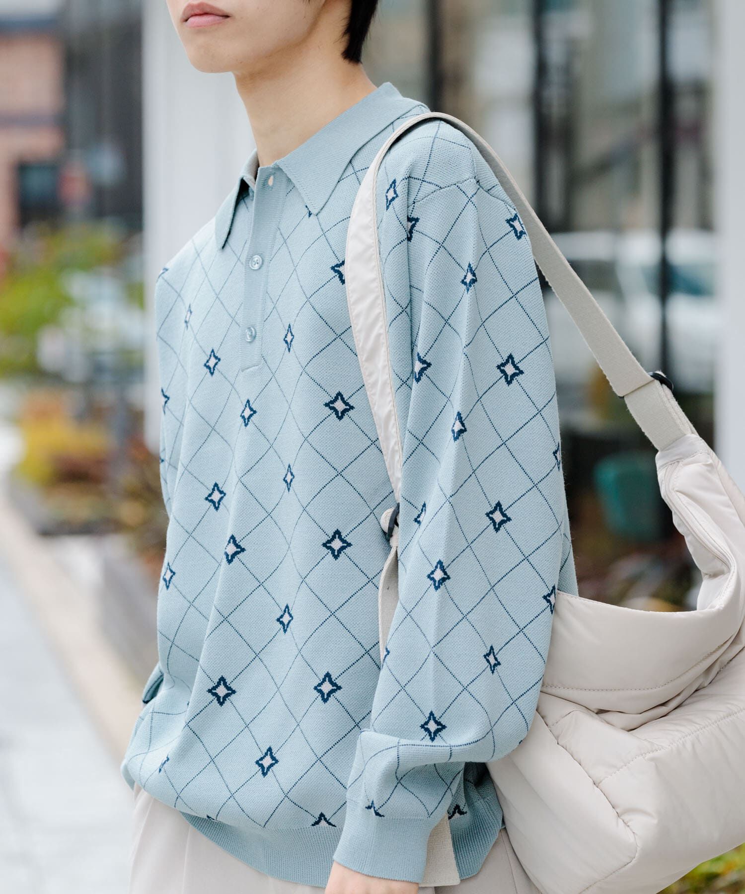 SENSE OF PLACE by URBAN RESEARCH「フラワージャガードニットポロ」|ニット・セーター|