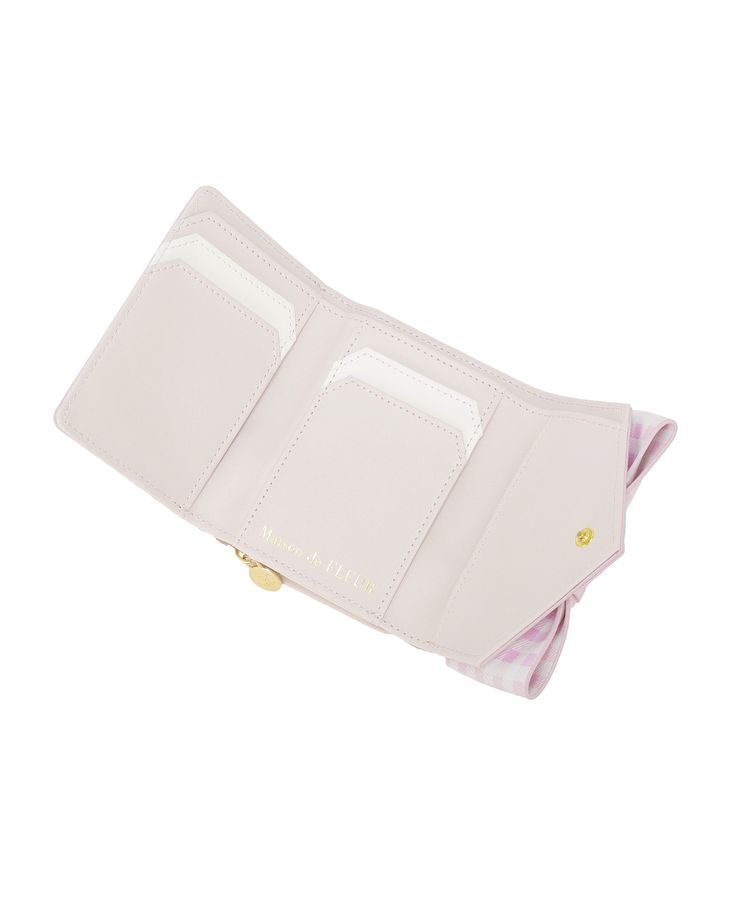 Maison de FLEUR「ギンガムチェックFリボンウォレット」|財布|