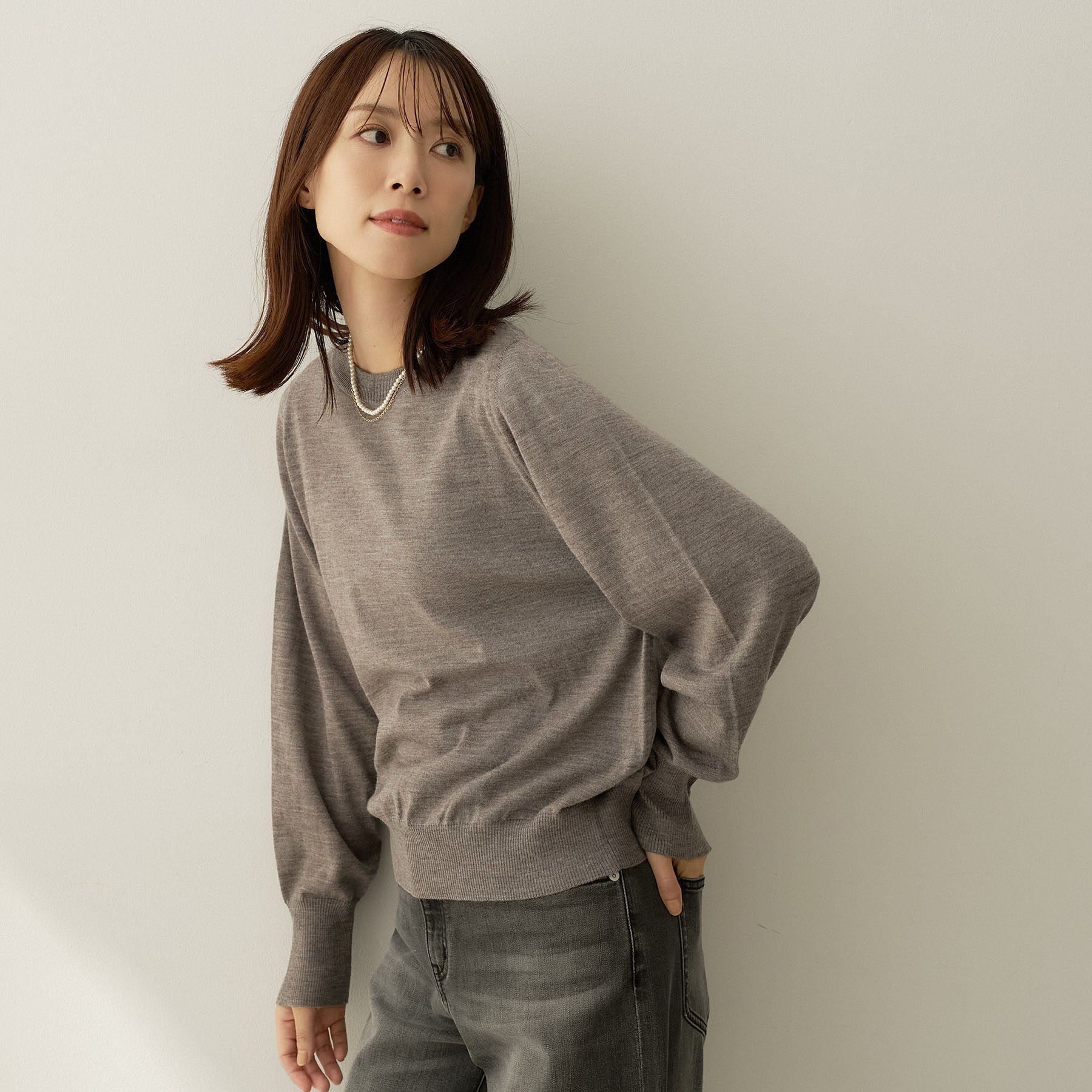 UNTITLED「【アンサンブル可能/オンオフ使える】シルクウールカシミヤプルオーバー」|ニット・セーター|