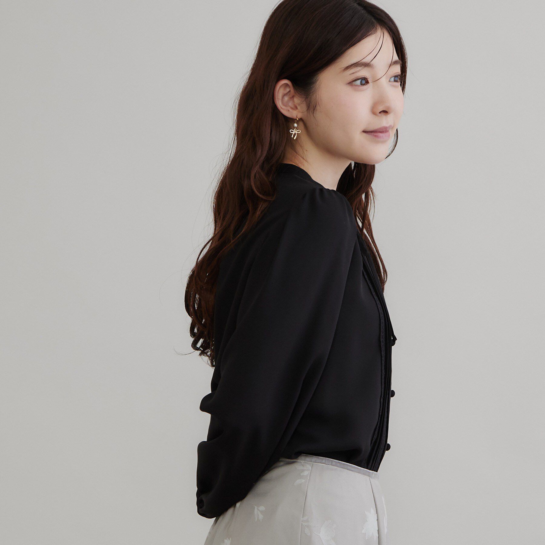 Couture broach「【衿元リボンが可憐】ピンタック レース ブラウス」|シャツ・ブラウス|