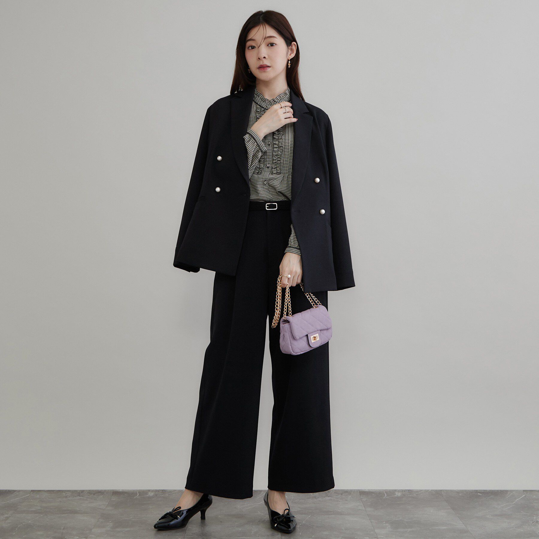 Couture broach「【マシンウォッシャブル・イージーケア】レースベルト付き ワイドパンツ【毛玉になりにくい・セットアップ」|その他|