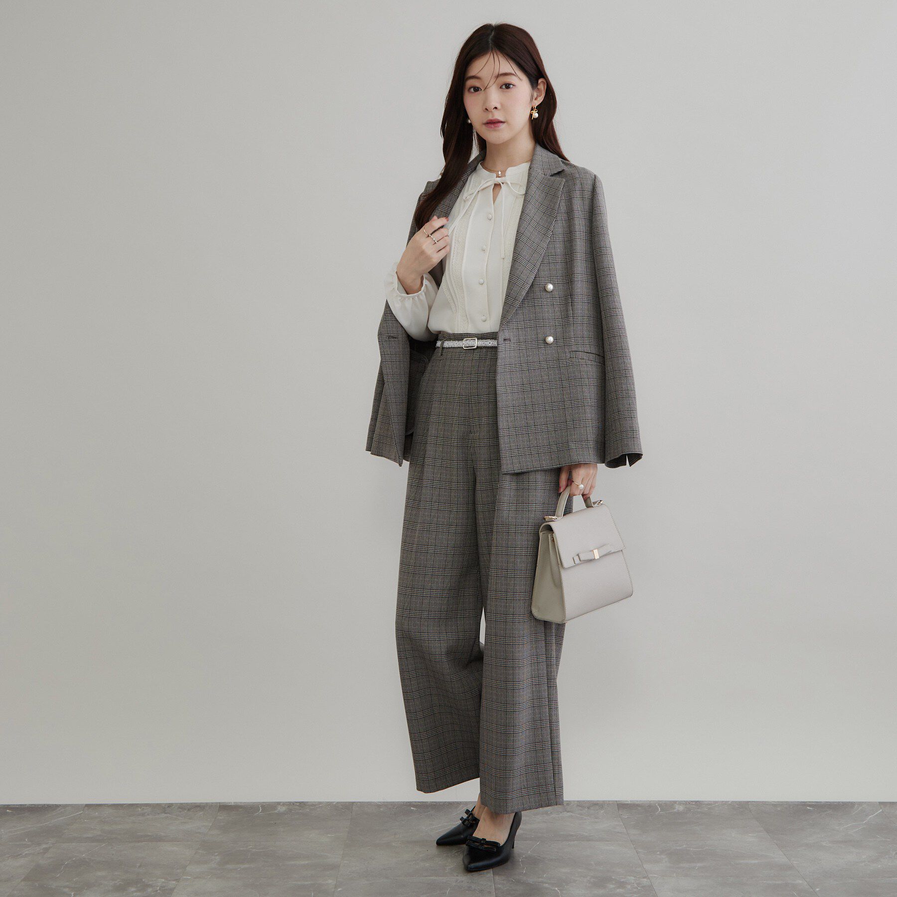 Couture broach「【マシンウォッシャブル・イージーケア】レースベルト付き ワイドパンツ【毛玉になりにくい・セットアップ」|その他|