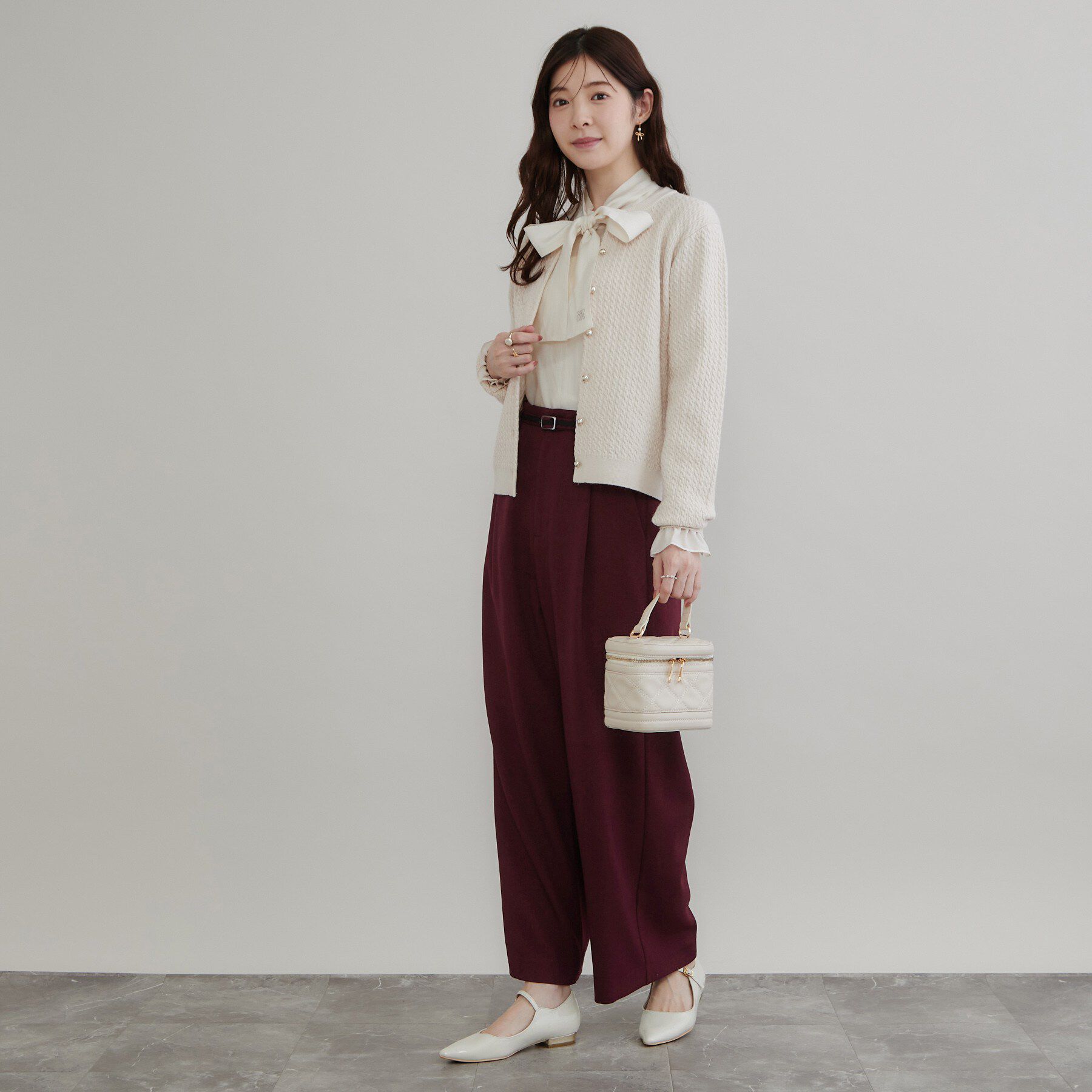 Couture broach「【マシンウォッシャブル・イージーケア】レースベルト付き ワイドパンツ【毛玉になりにくい・セットアップ」|その他|
