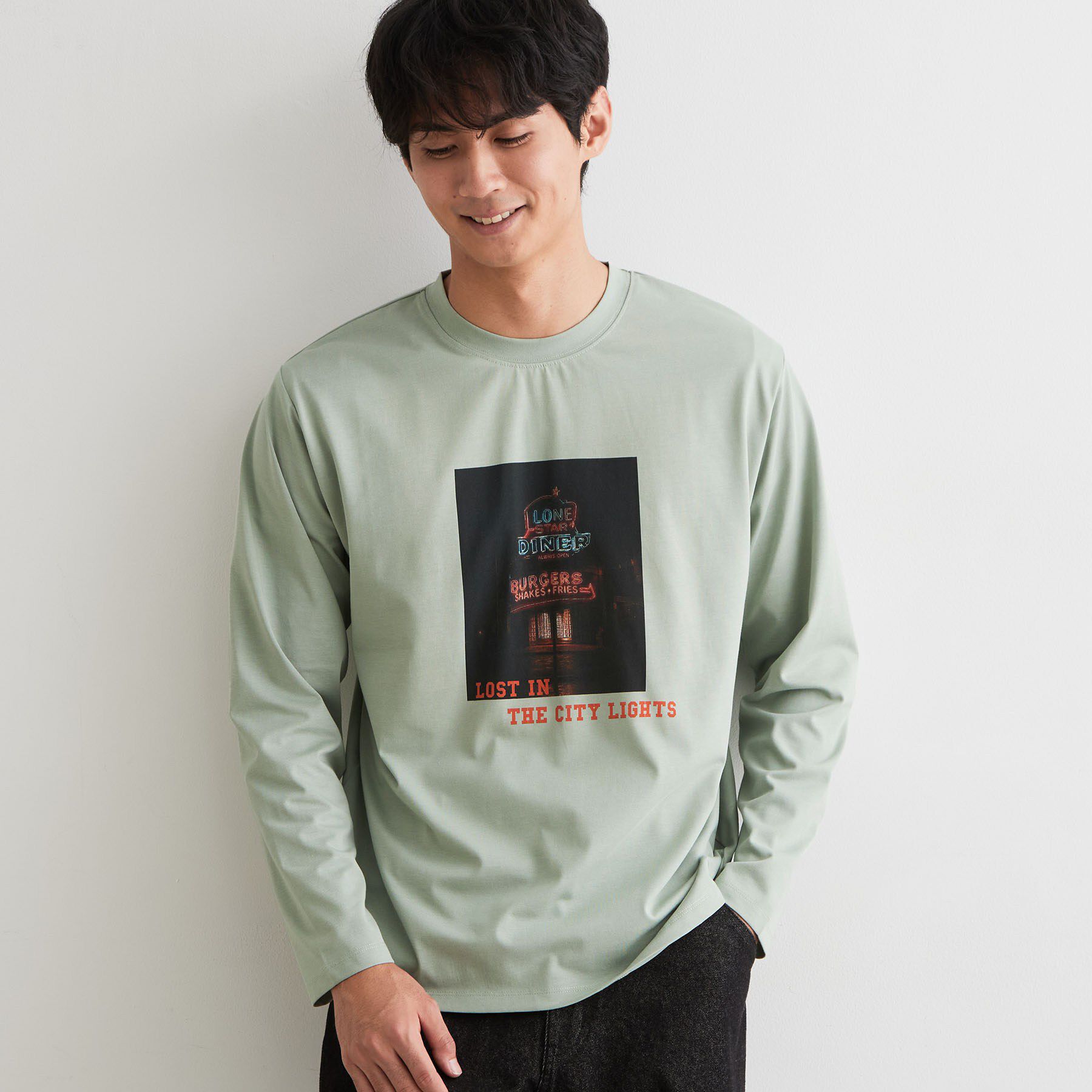 THE SHOP TK「フォトシプリント 長袖Tシャツ」|Tシャツ・カットソー|ミントグリーン(02