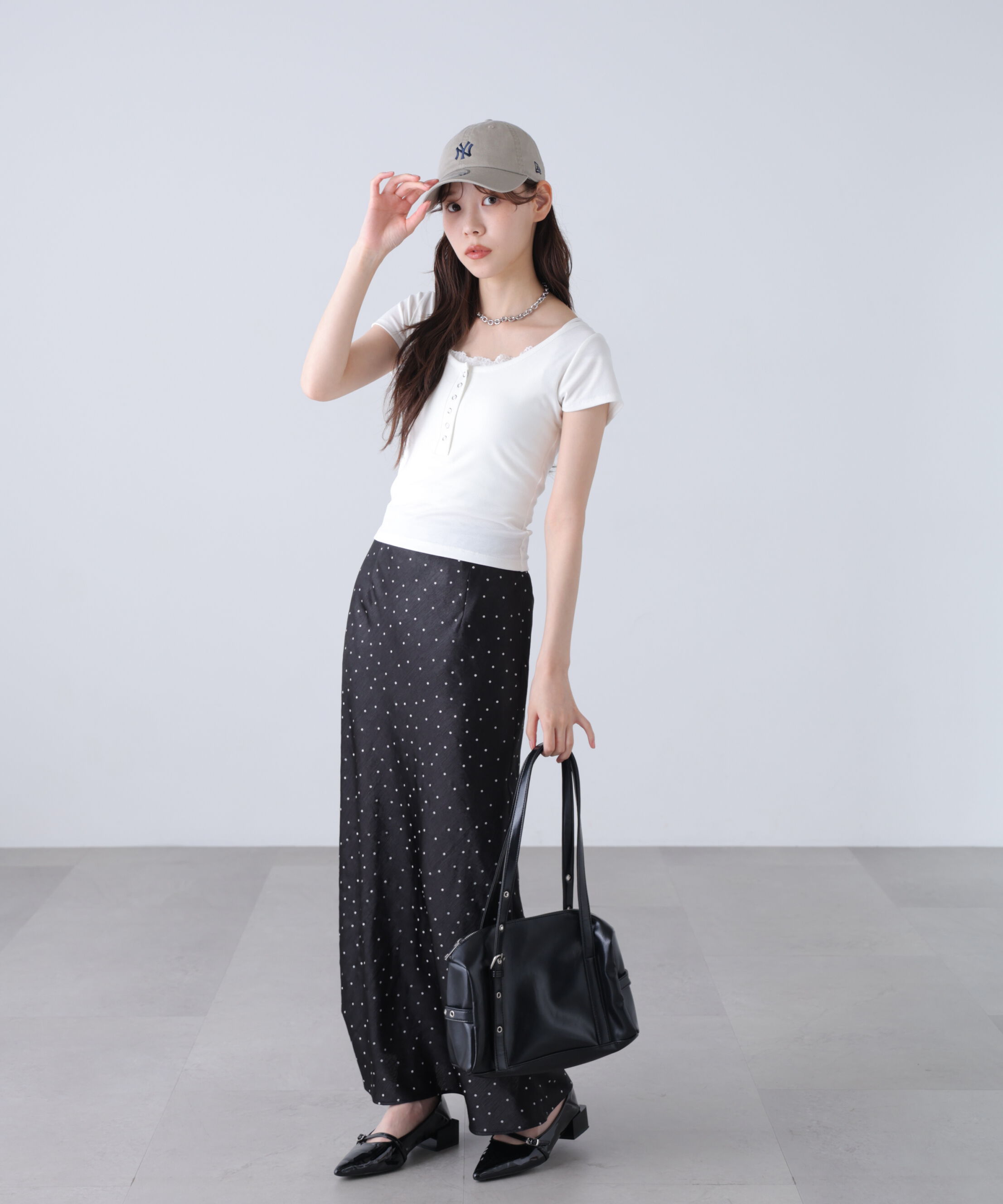  「キャミレイヤード風ヘンリーネックカットソー」|Tシャツ・カットソー|