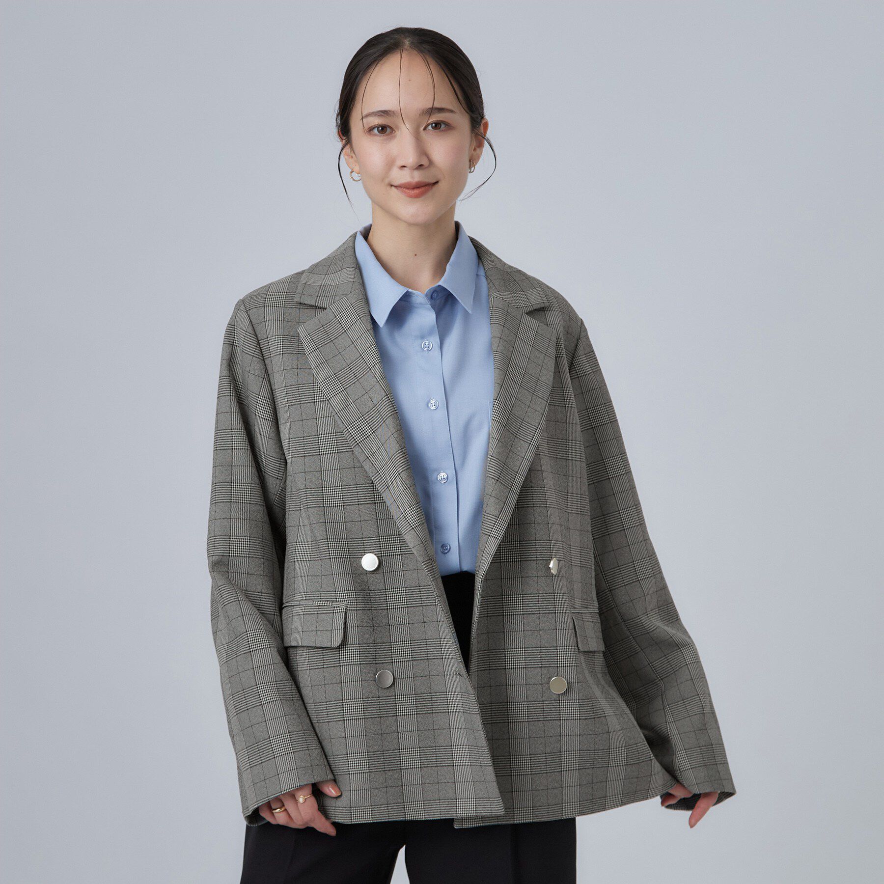 SHOO･LA･RUE「【セットアップ可/洗濯後しわになりにくい】ウールフィール ダブルジャケット」|テーラードジャケット|