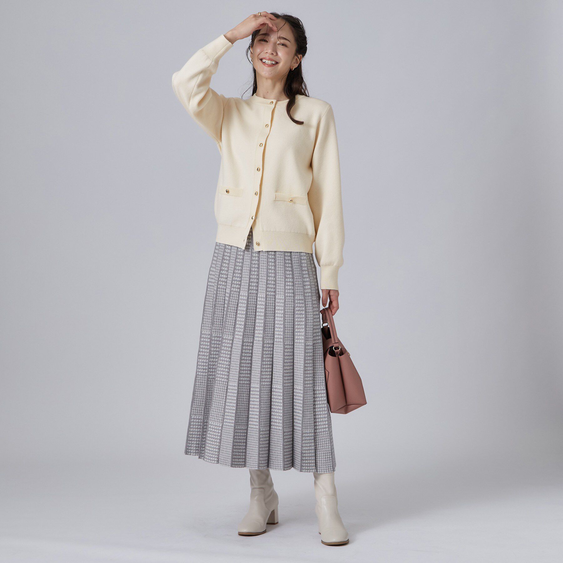 SHOO･LA･RUE「【洗濯機可/S-LL】もちもちで心地よい もちここニットカーディガン」|カーディガン|