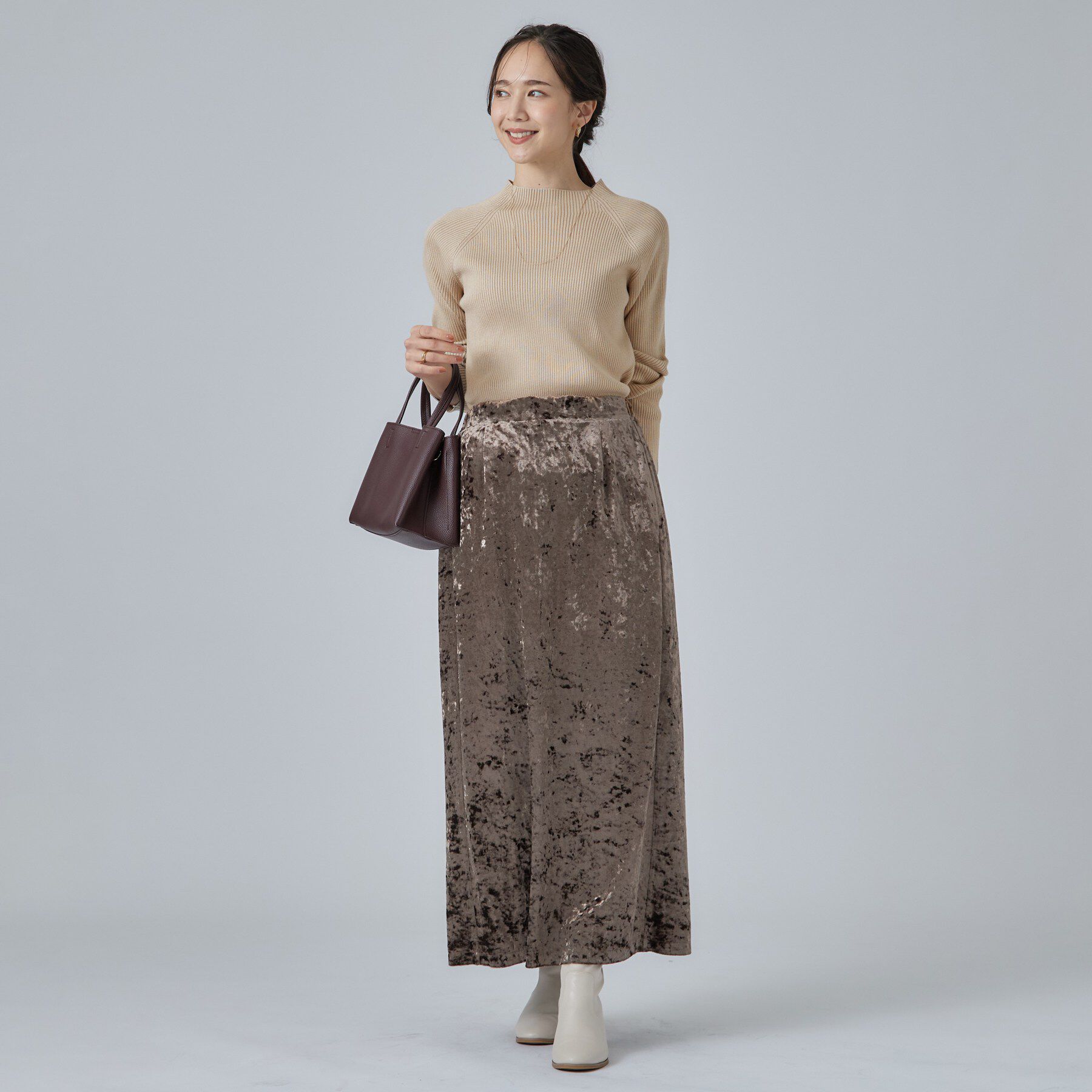 SHOO･LA･RUE「【絶妙なゆるピタ/S-LL/洗濯機可】ちくちくしにくいリブハイネック やわらかニット」|ニット・セーター|