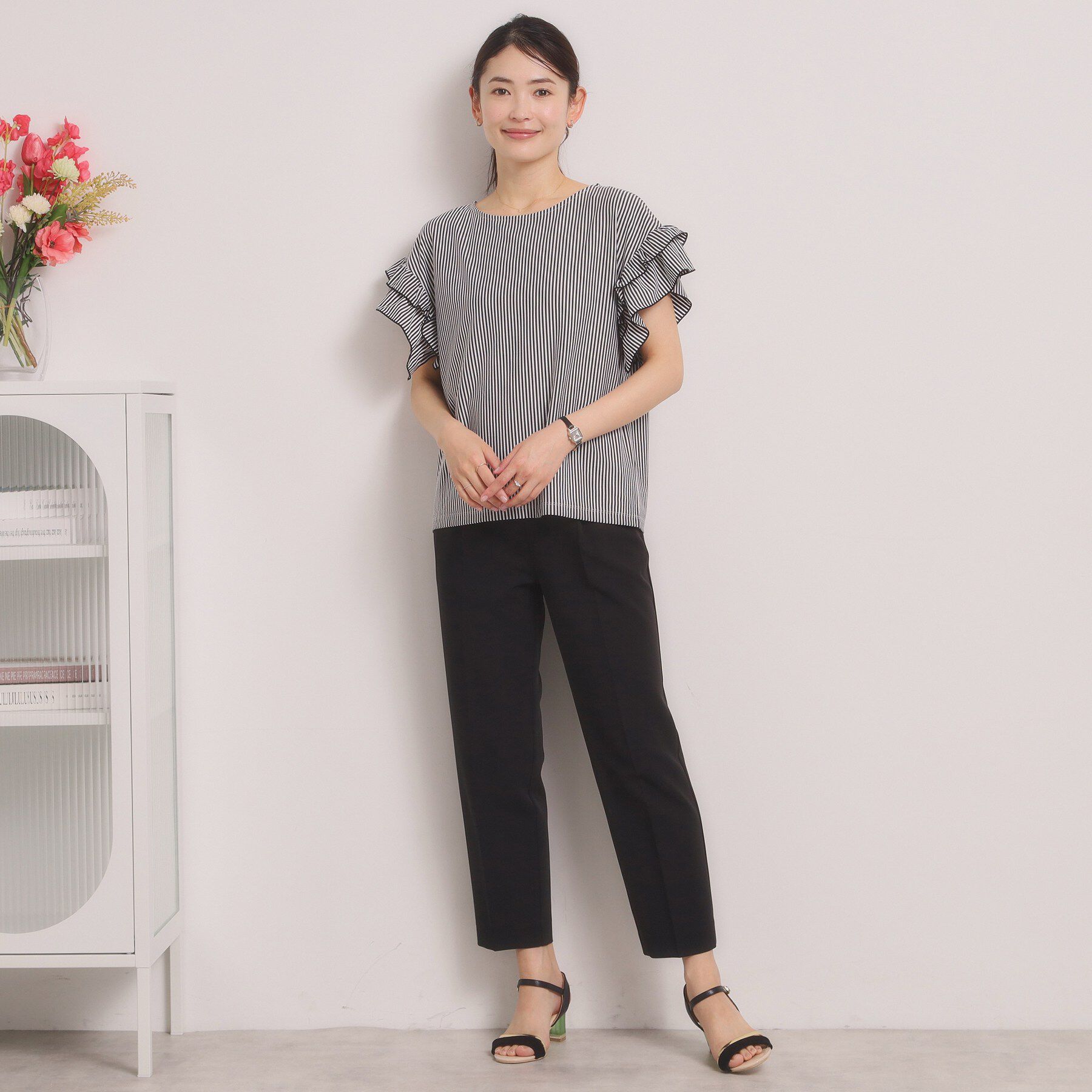 ITS&rsquo;DEMO「カットサッカー袖フリルトップス」|Tシャツ・カットソー|