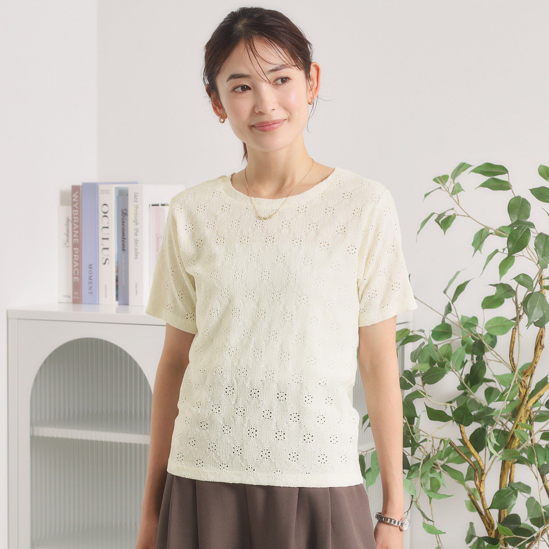 ITS&rsquo;DEMO「レースジャカードTシャツ」|Tシャツ・カットソー|