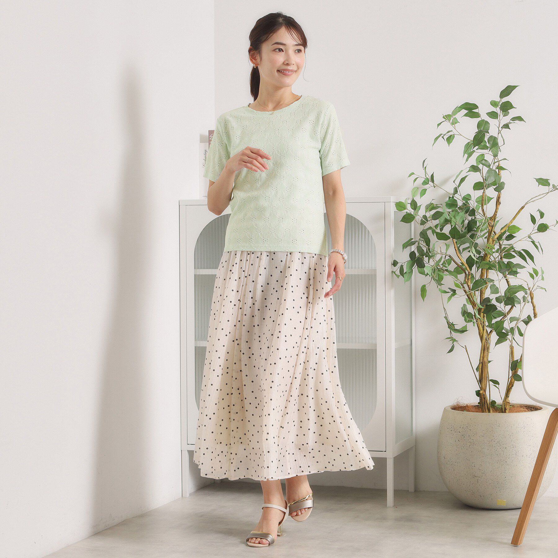 ITS&rsquo;DEMO「レースジャカードTシャツ」|Tシャツ・カットソー|