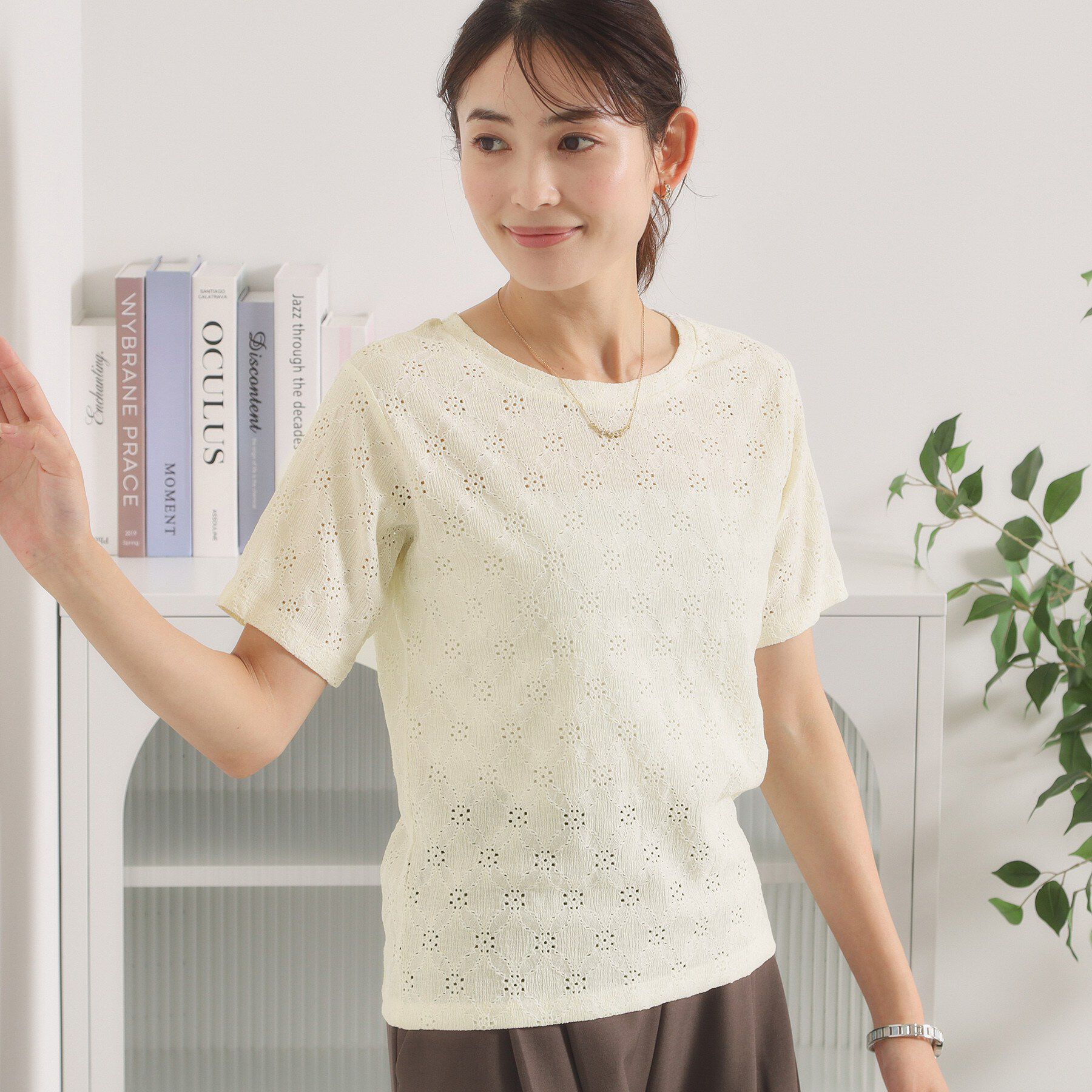ITS&rsquo;DEMO「レースジャカードTシャツ」|Tシャツ・カットソー|