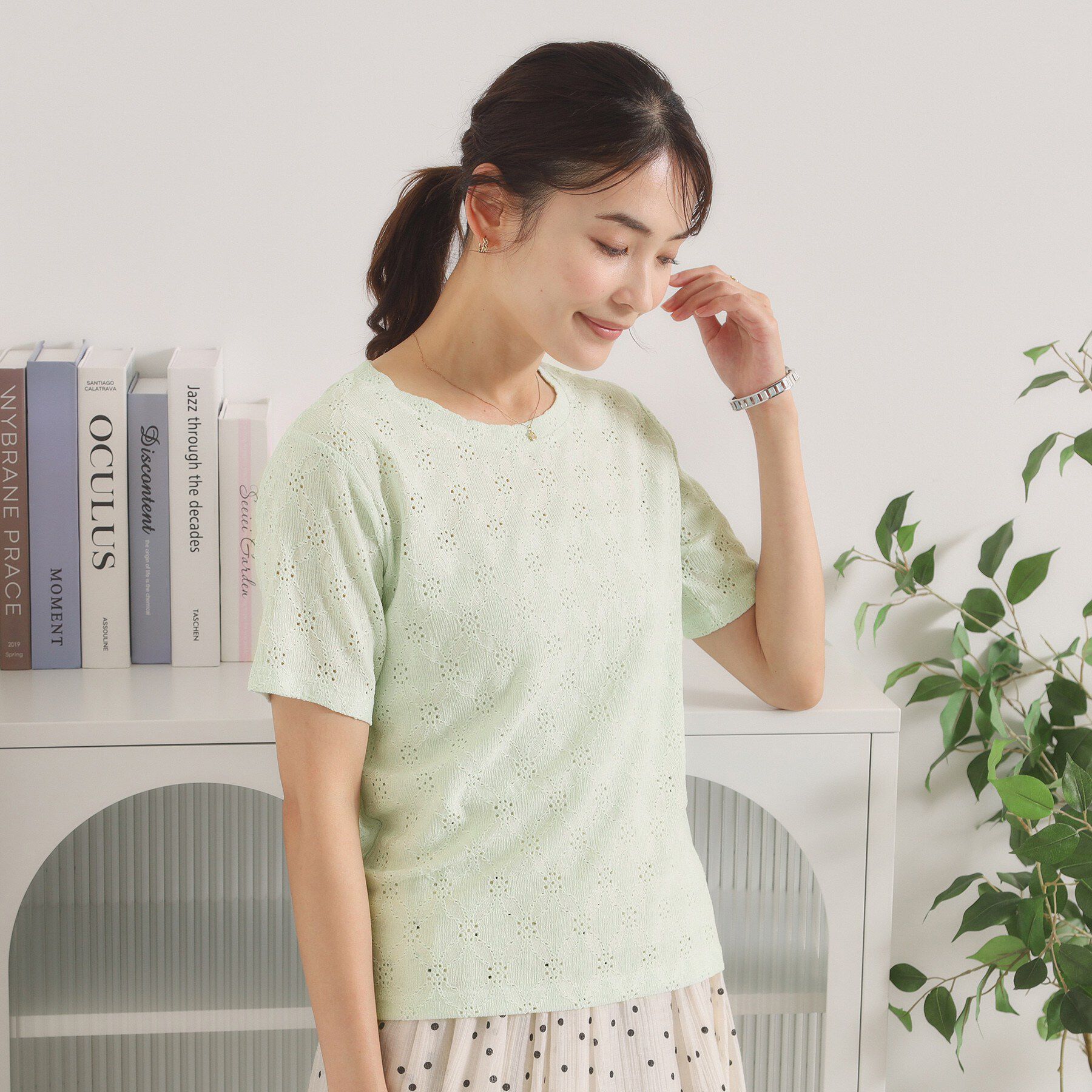 ITS&rsquo;DEMO「レースジャカードTシャツ」|Tシャツ・カットソー|