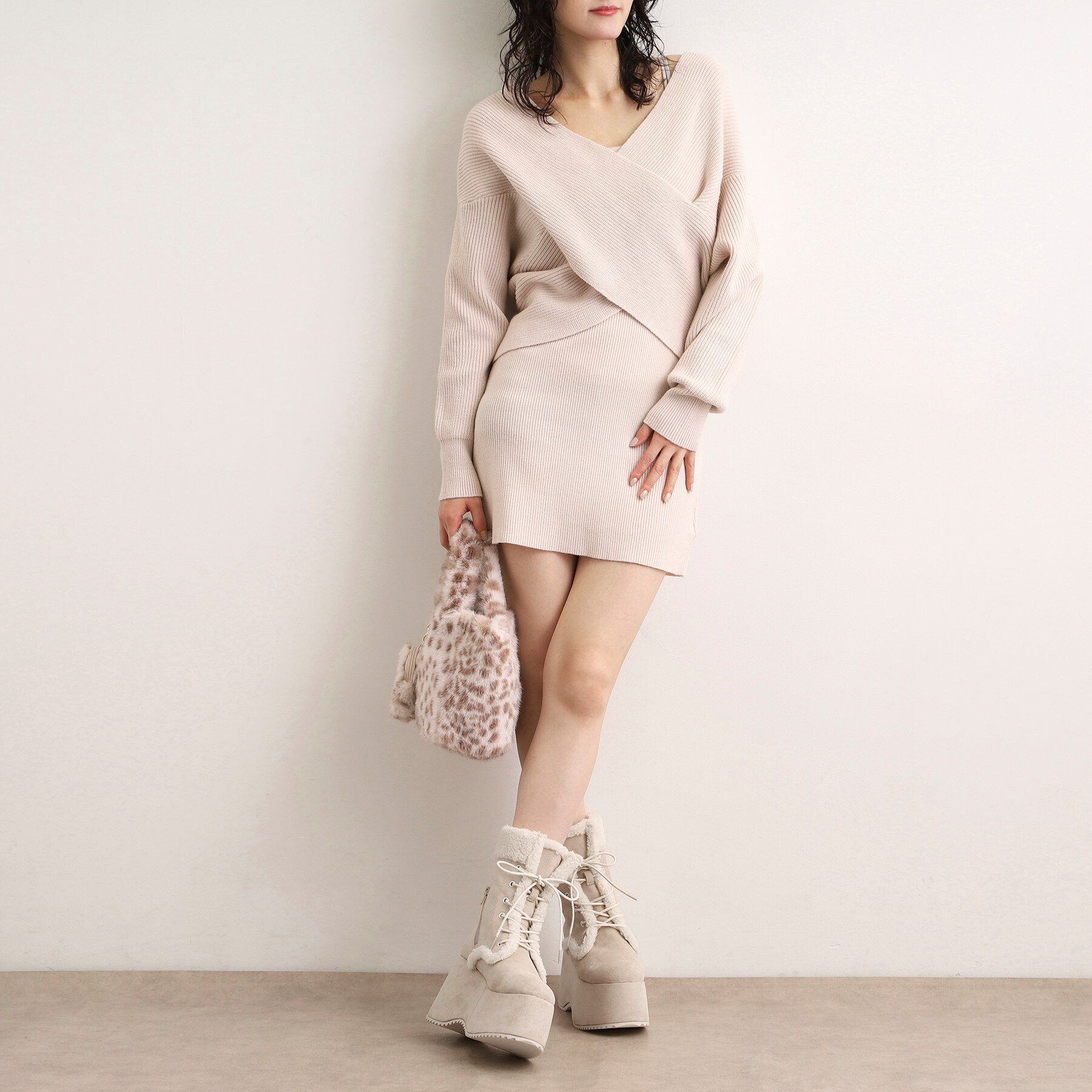 ESPERANZA「2WAY厚底ボアレースアップブーツ」|ショートブーツ|