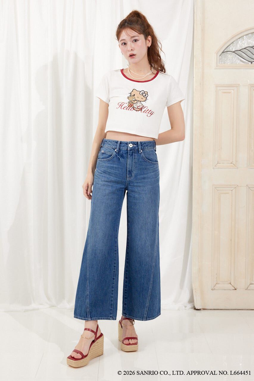 rienda「グリッターロゴミニTシャツ」|Tシャツ・カットソー|
