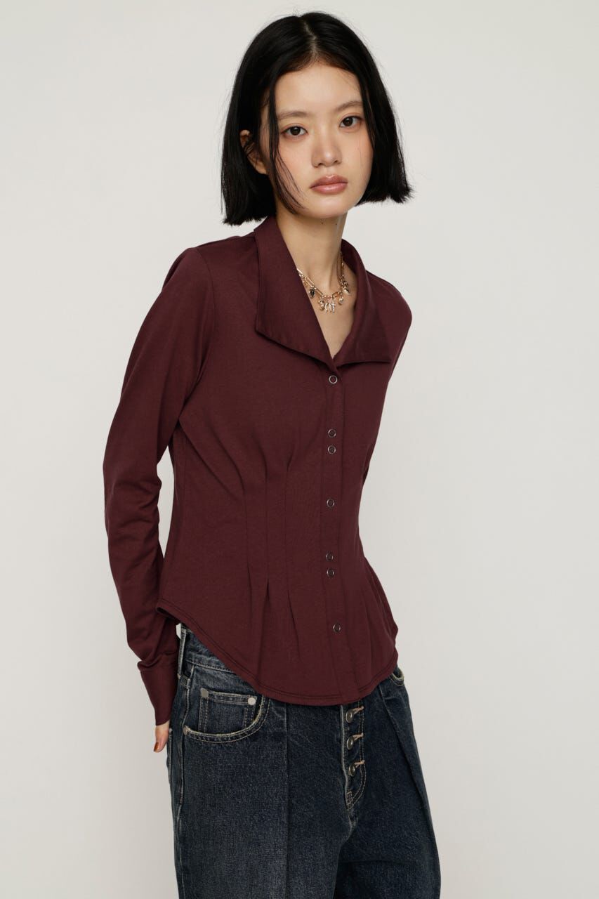SLY「OPEN COLLAR TUCKED シャツ」|シャツ・ブラウス|
