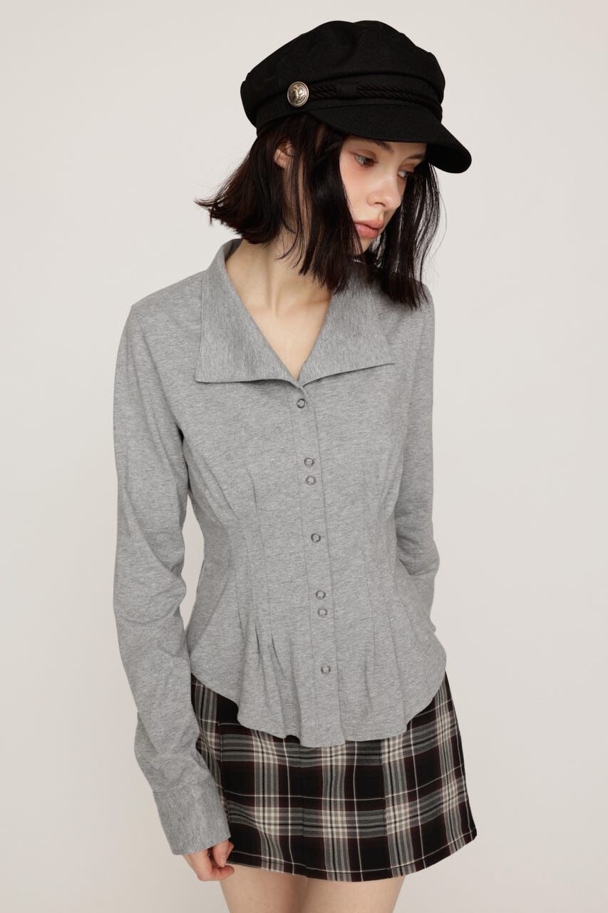 SLY「OPEN COLLAR TUCKED シャツ」|シャツ・ブラウス|