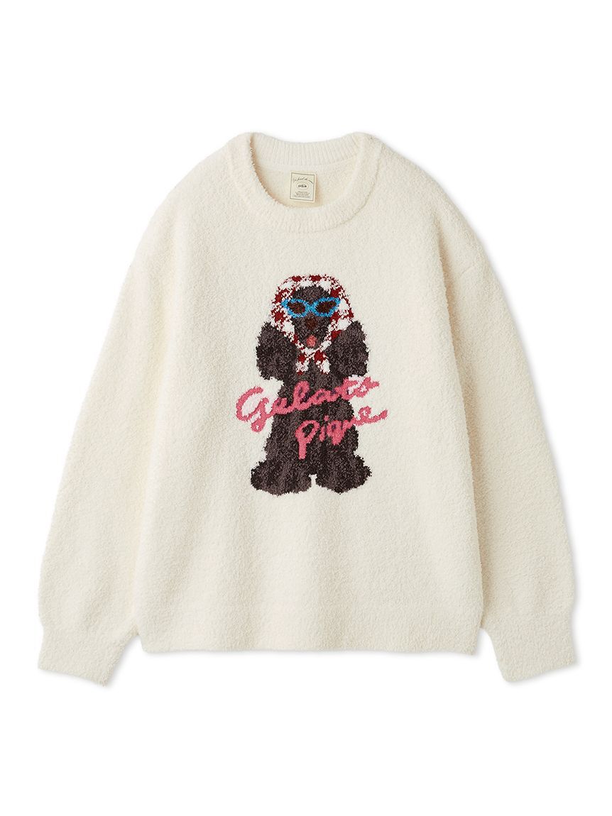 gelato pique「スカーフDOG ジャガードプルオーバー」|ルームウェア|RED