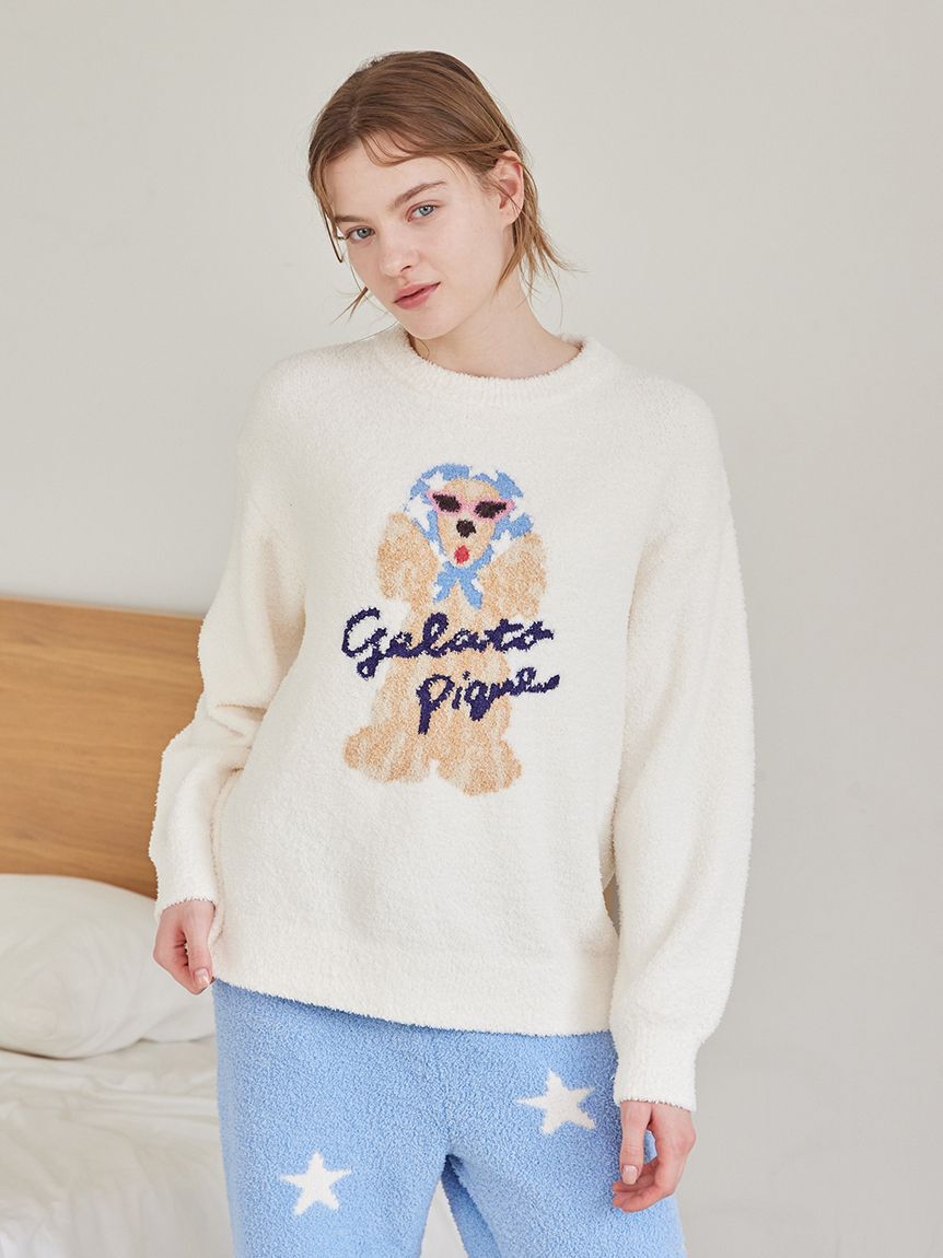 gelato pique「スカーフDOG ジャガードプルオーバー」|ルームウェア|