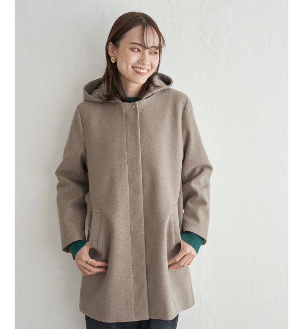 IKKA LOUNGE「ウールライクストレッチフードコート」|その他|