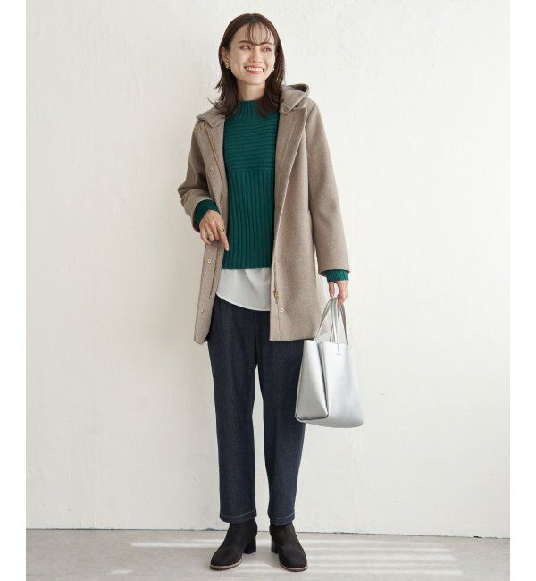 IKKA LOUNGE「ウールライクストレッチフードコート」|その他|