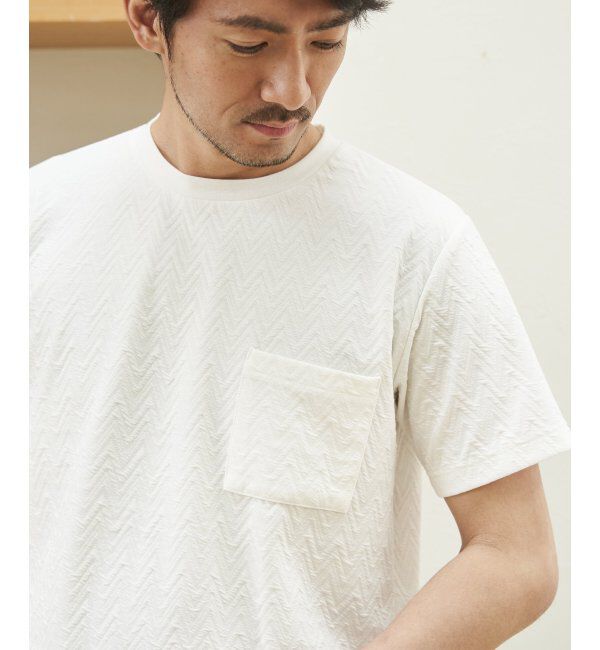 ikka「ヘリンボンフクレジャカードTシャツ」|Tシャツ・カットソー|