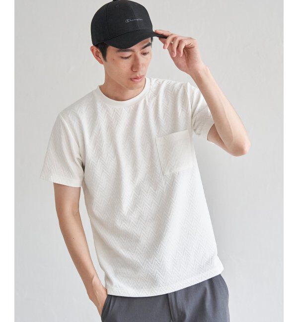 ikka「ヘリンボンフクレジャカードTシャツ」|Tシャツ・カットソー|