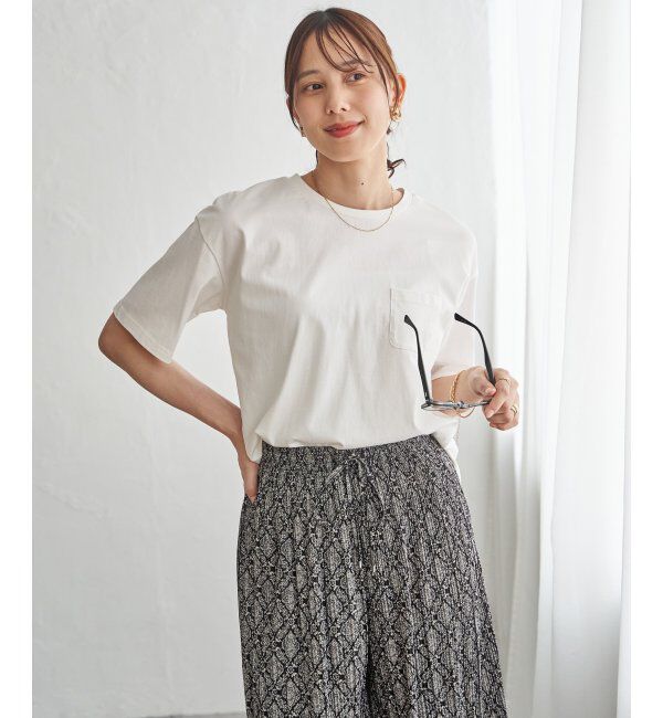 ikka「冷感コットン半袖ポケットTシャツ」|Tシャツ・カットソー|オフホワイト