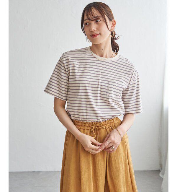 ikka「冷感コットン半袖ポケットTシャツ」|Tシャツ・カットソー|グレー