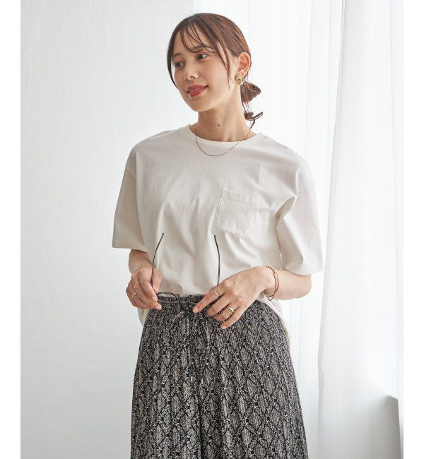 ikka「冷感コットン半袖ポケットTシャツ」|Tシャツ・カットソー|